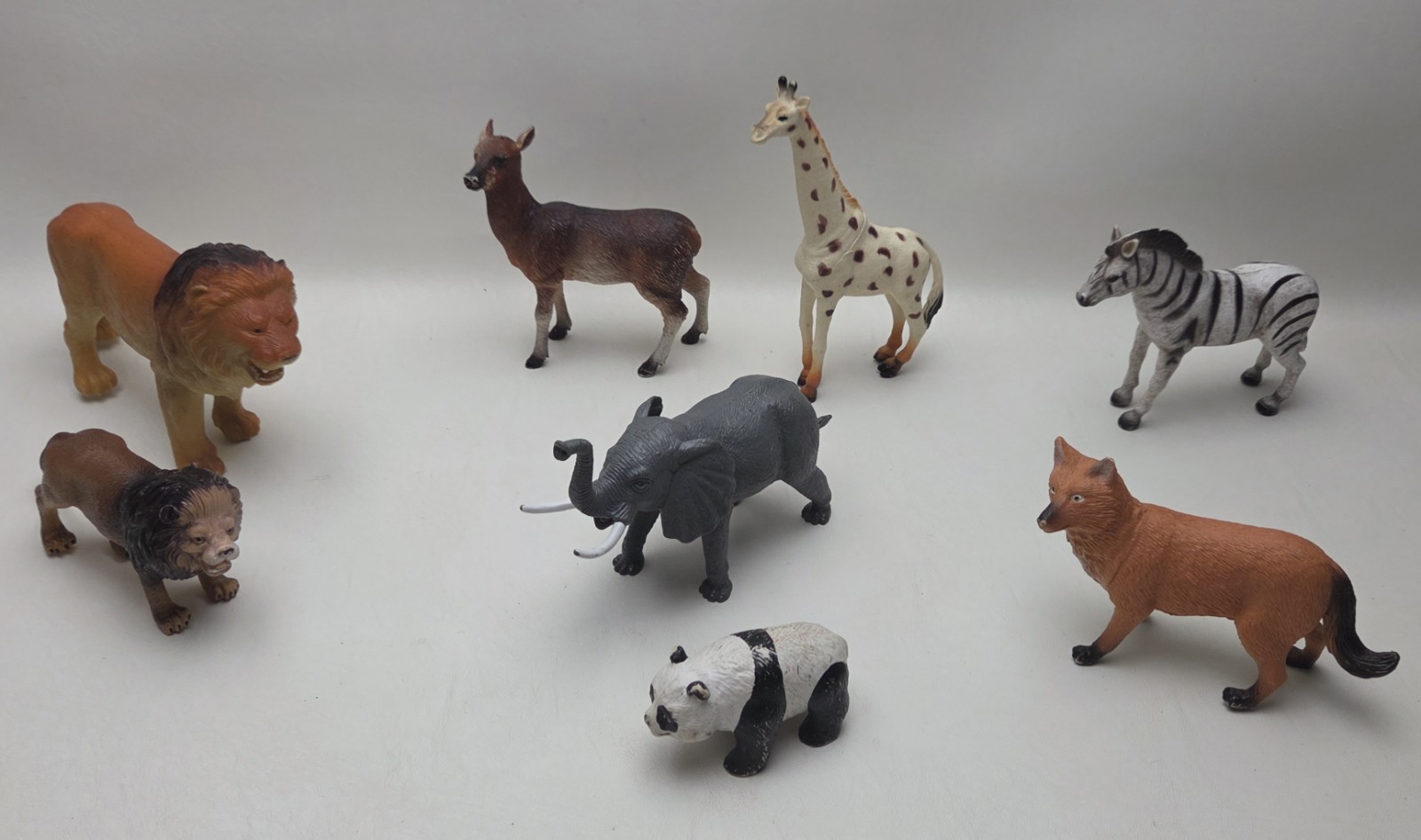 Large Safari Etc Plastic Zoo Animal Toy Lot Vintage Mixed Hard Figurine 2-8″