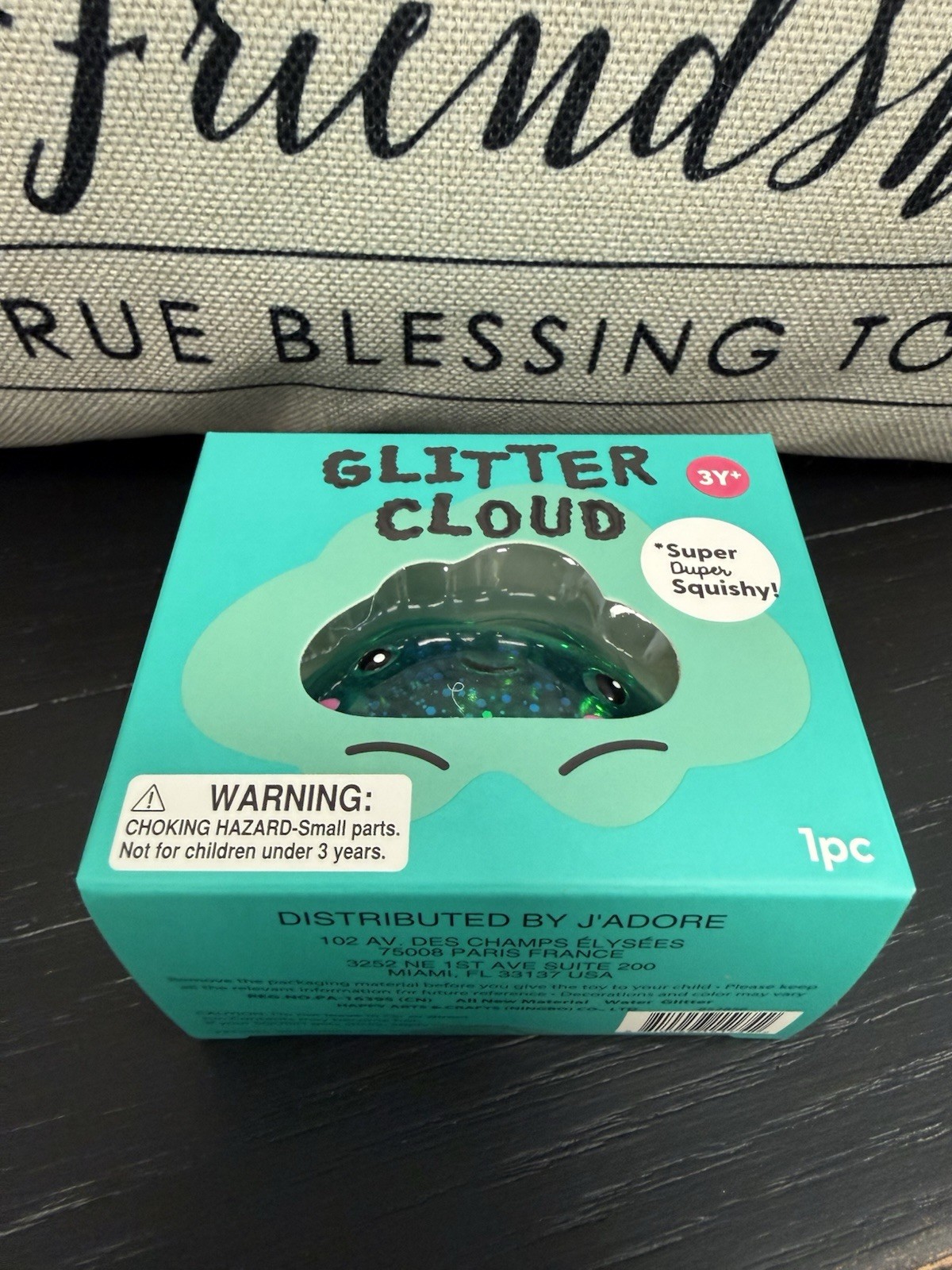 NEW J’Adore Glitter Cloud Super Duper Squishy Tactile Squeeze Toy TEAL