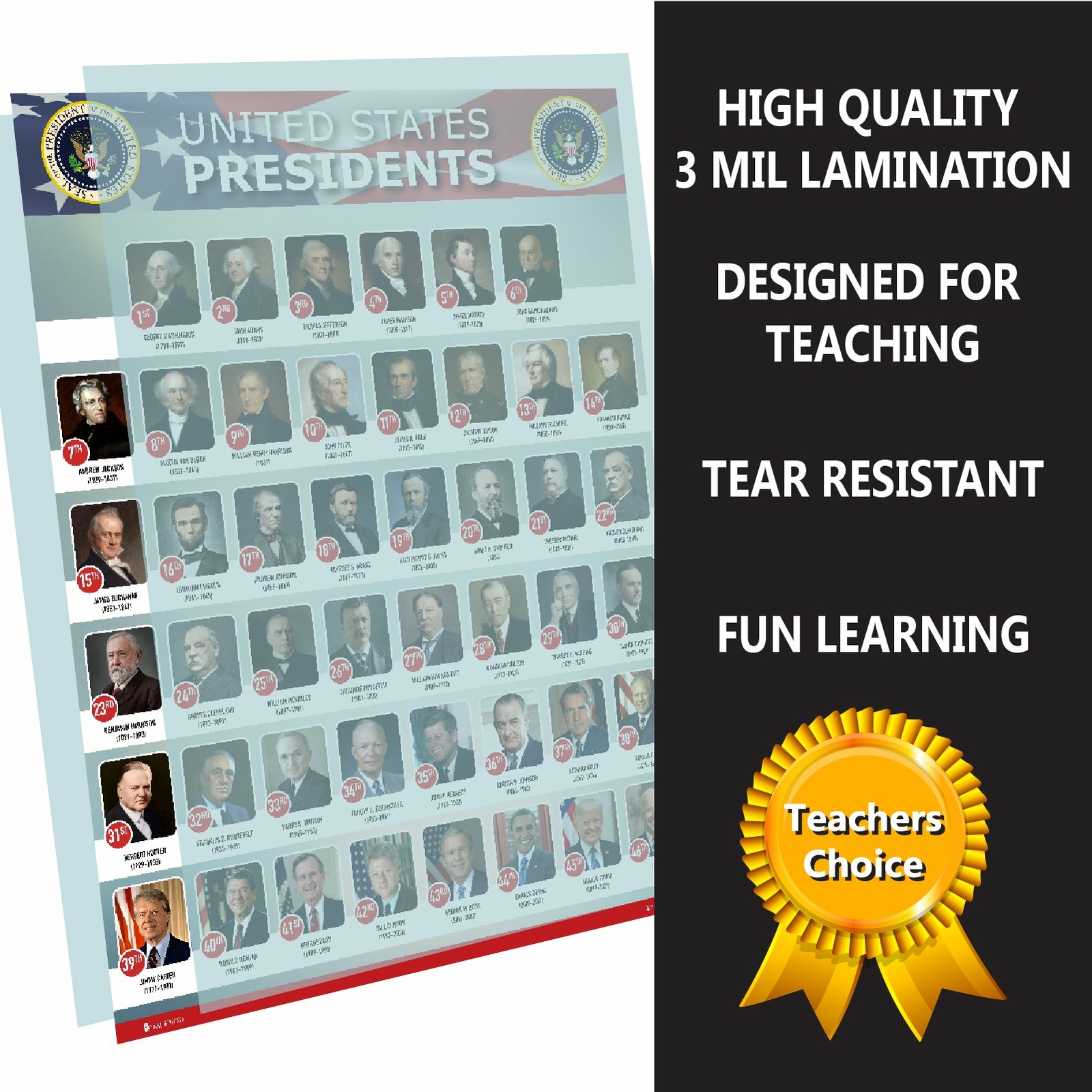 United States Of America Presidents Poster Flag Metal Portrait
