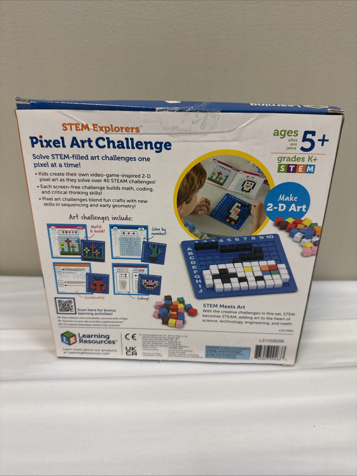 Learning Resources STEM Explorers Pixel Art Challenge, 402 Pieces, Ages 5+, STEM
