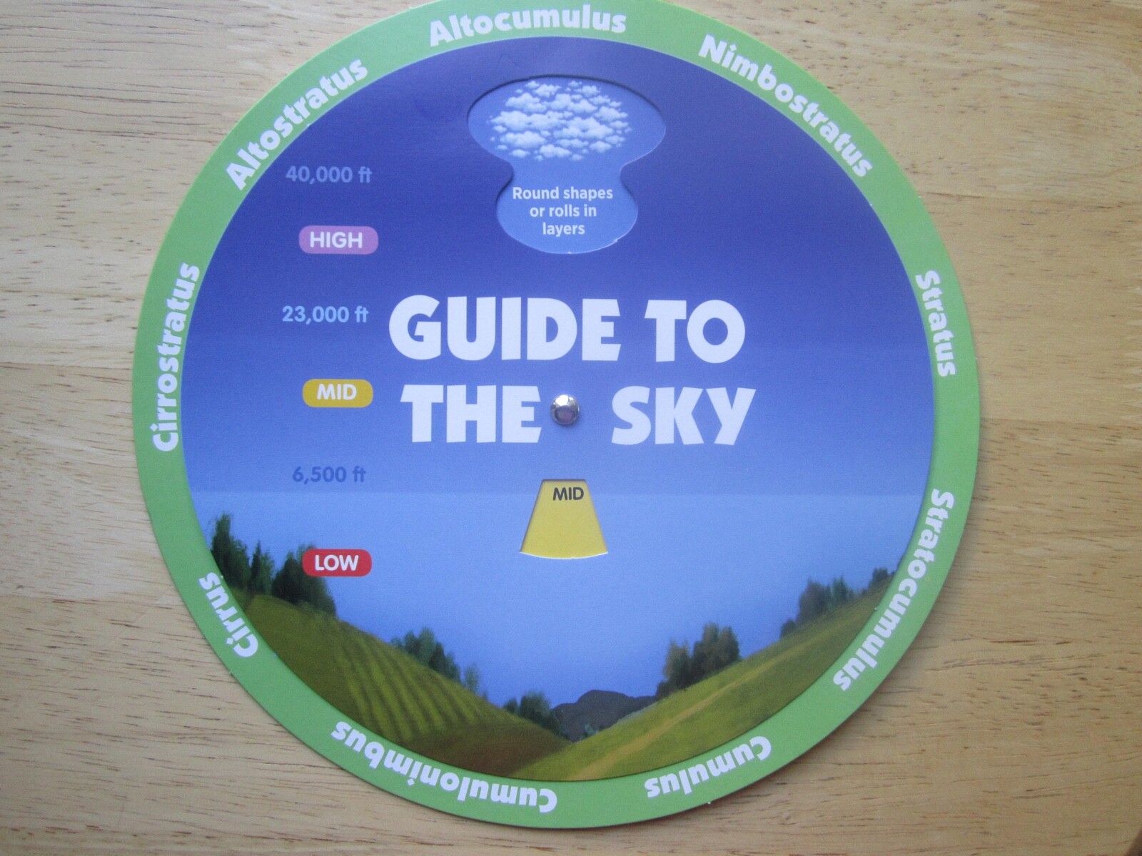 Teaching Tree Educational Spinner 8″ Guide To The Sky Cirrus Stratus Cumulus Pkg