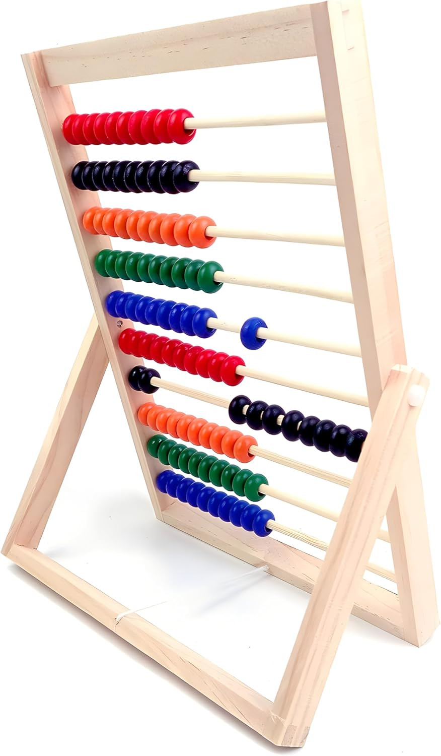 Wooden Counting Number Frame, 10 Rows Abacus for Kids Learning Math (11-1/2-Inch