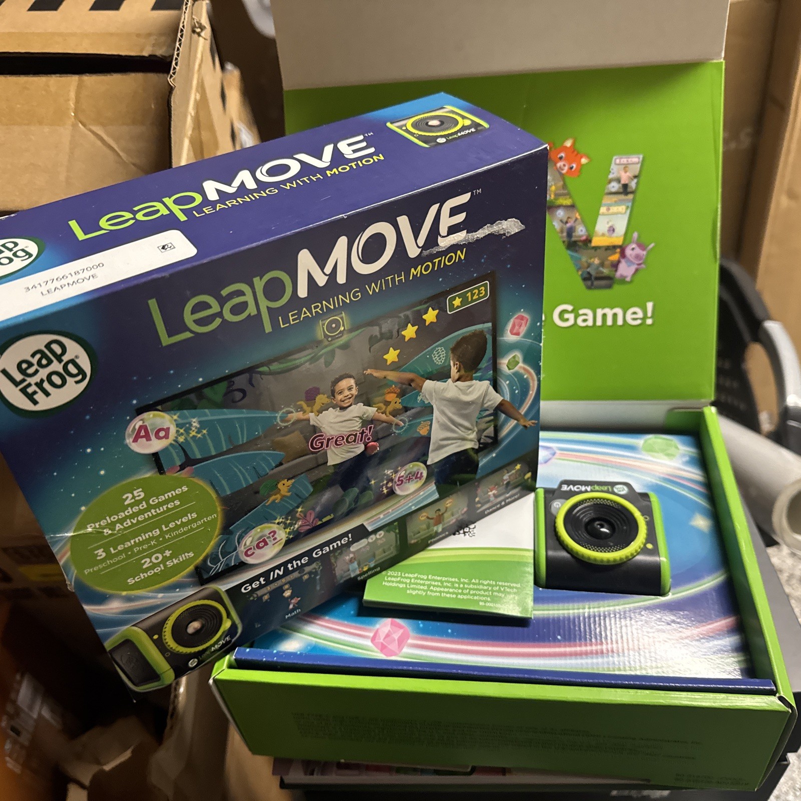 LeapFrog LeapMove Gaming Console Motion-Based Learning 25 Preload Games Open Bx