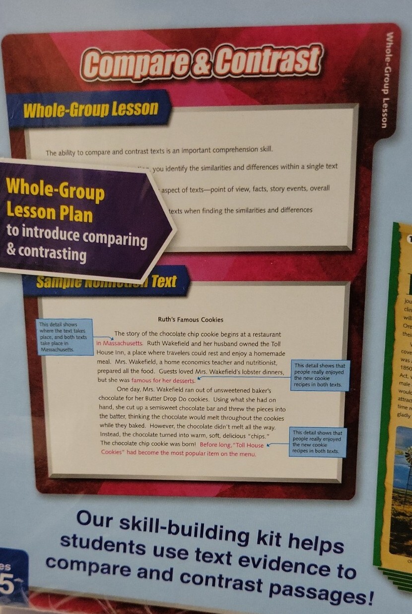 Lakeshore Compare & Contrast Grades 4-5 Finding Evidence Comprehension Kit