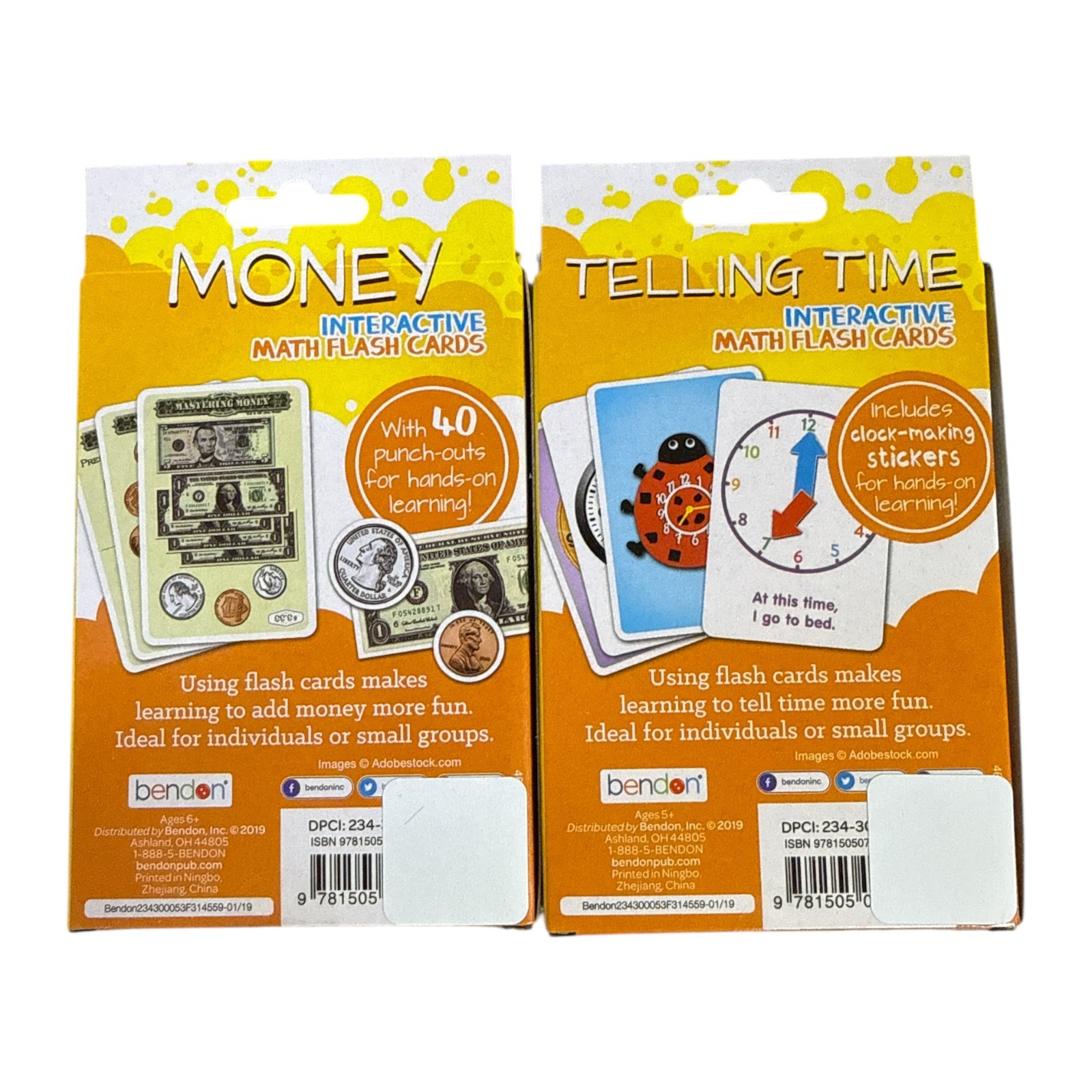Money & Telling Time Interactive Flash Cards Set – 2 Pack Learning