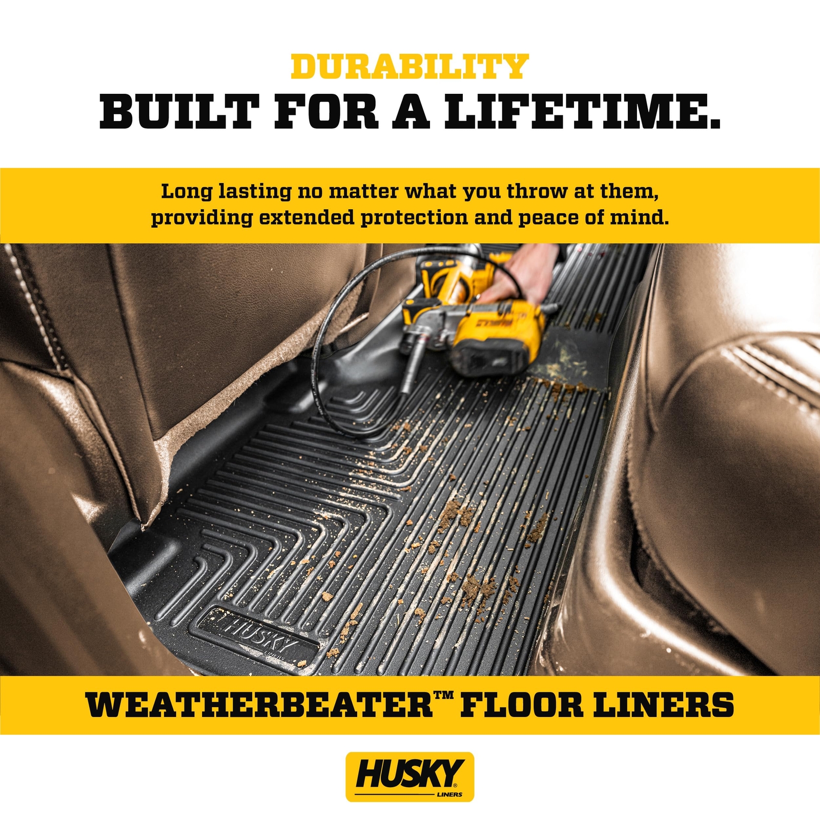 Custom Fit Husky Liners Weatherbeater Floor Mats for 2015-2022 Chevy GMC Trucks