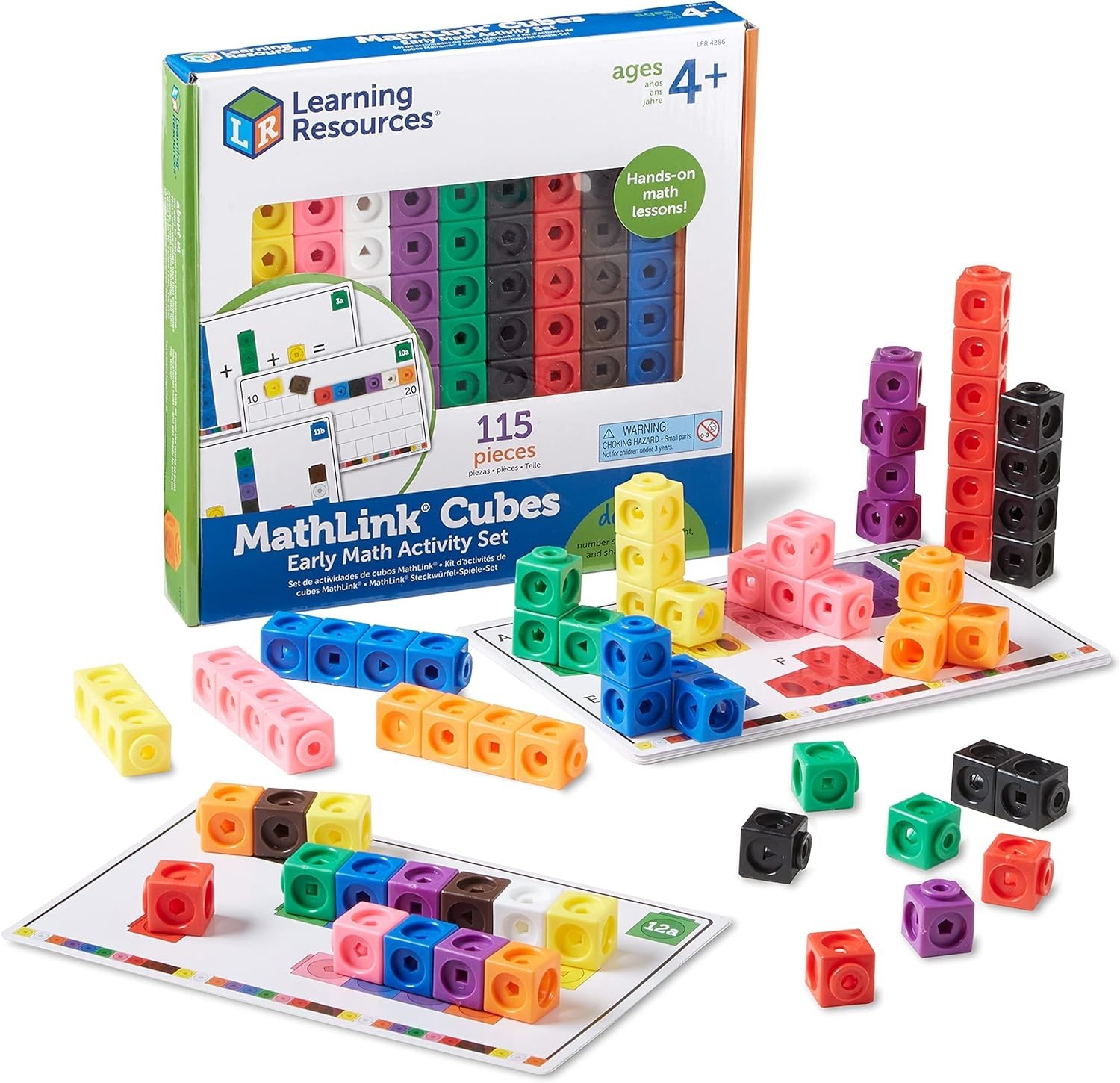 Hands-On MathLink Cubes Activity Set – 115 Pieces, Perfect for Homeschooling