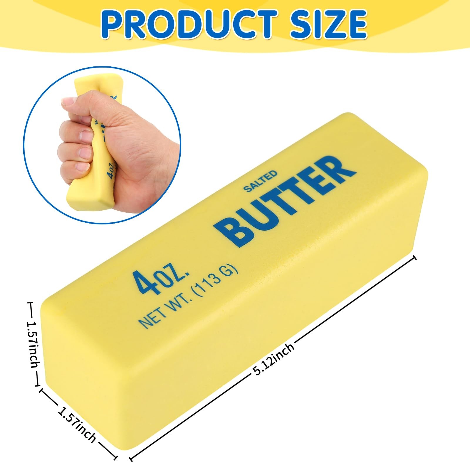 4 Pack Butter Squishy- 2.5 inches (diameter) x 1.5 (height), 4oz-4pcs