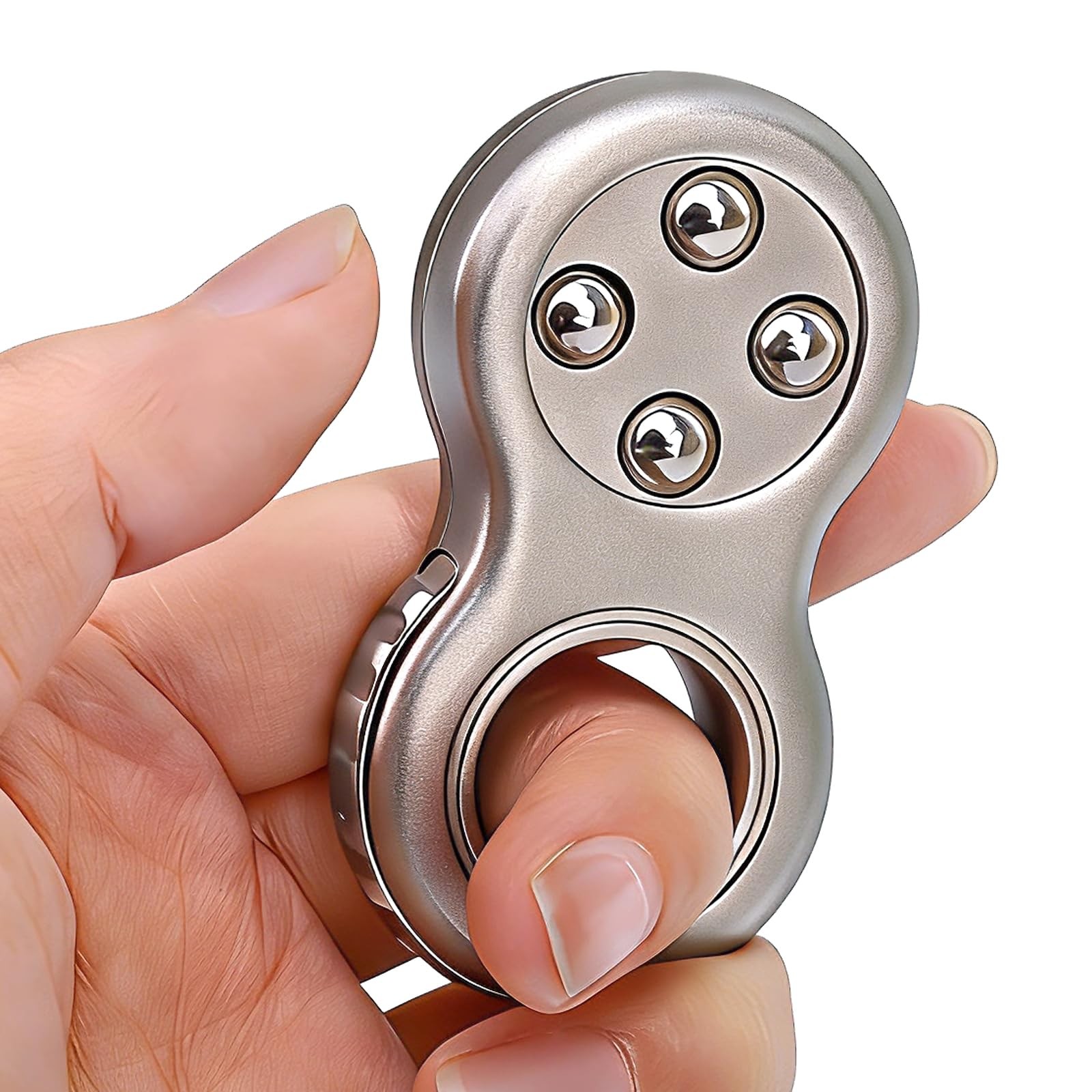 Fidget Ring Toy Metal for Teen Adults,Fidget Spinner Pad Kids Silver