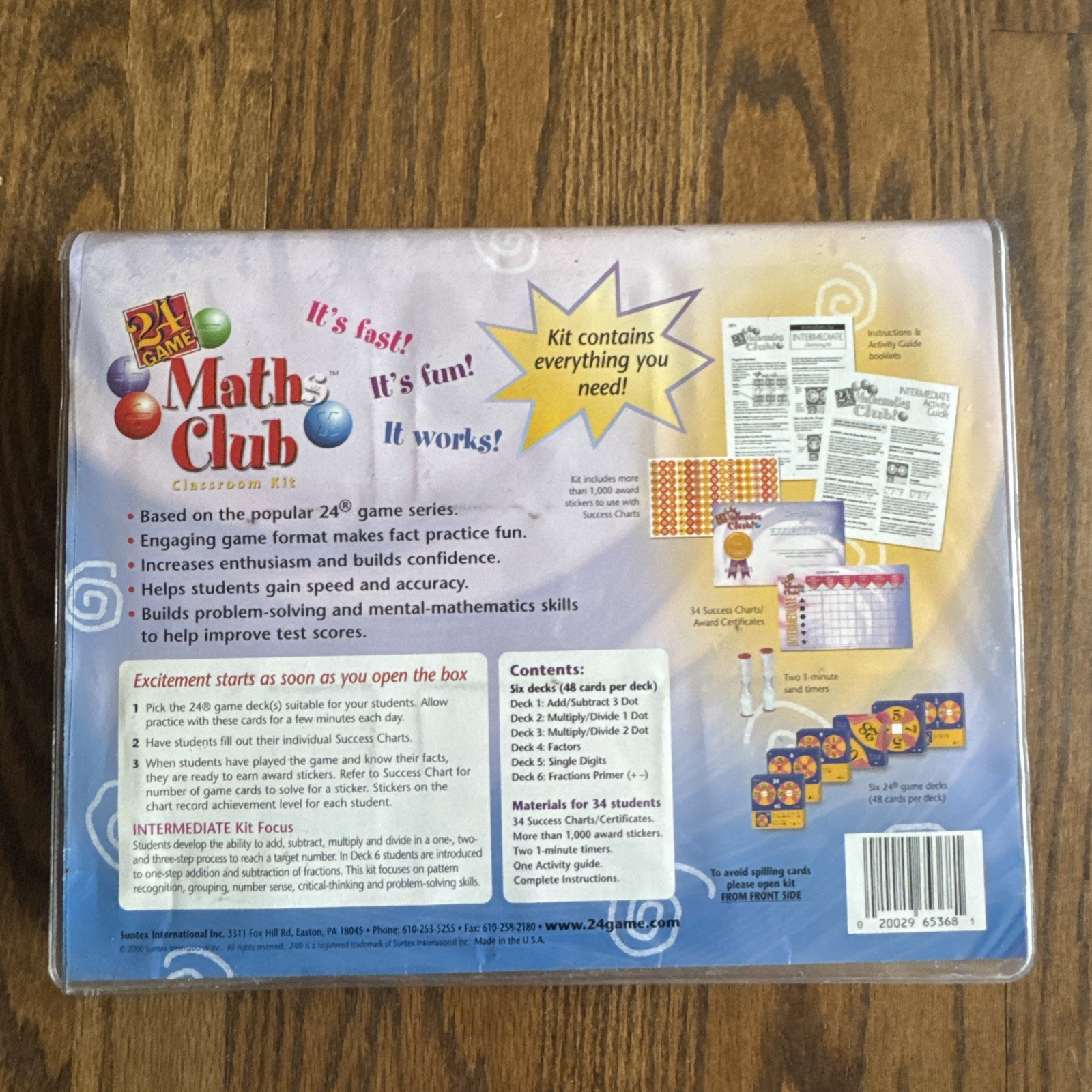 Math 24 Game Club Classroom Kit Intermediate Lot Single Double Practice Pack