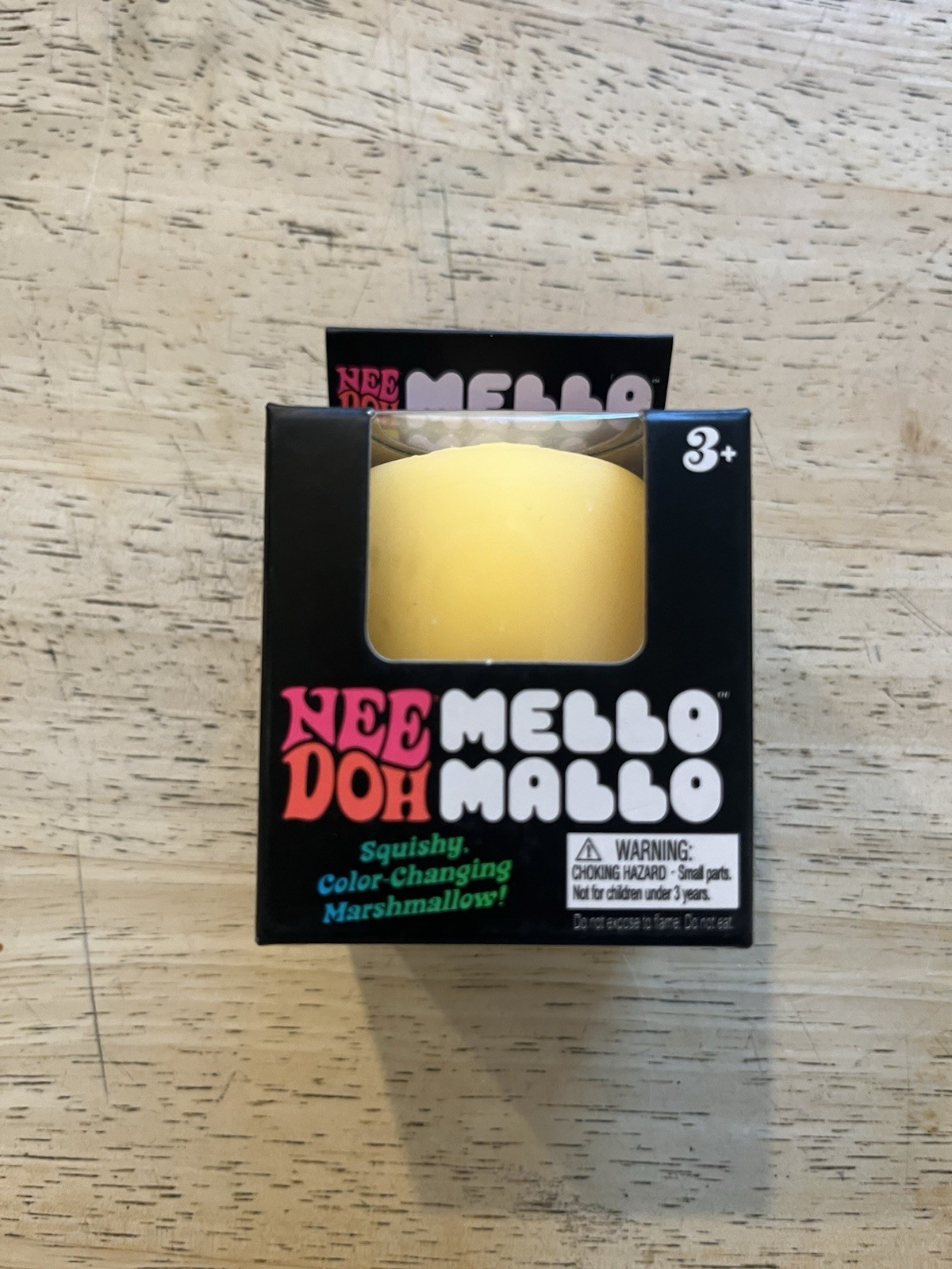 Schylling NeeDoh Mello Mallo Viral Fidget Toy UV Color Change Yellow Authentic