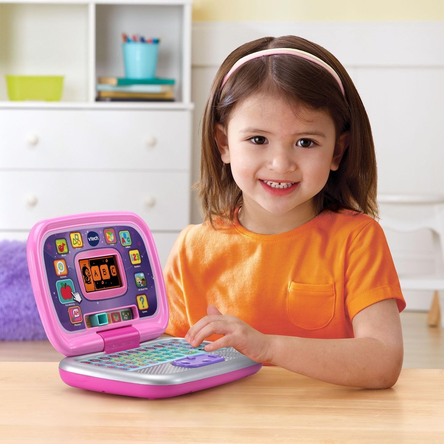 Preschool Laptop Toy Pink Kids Learning Computer Toddler Educational