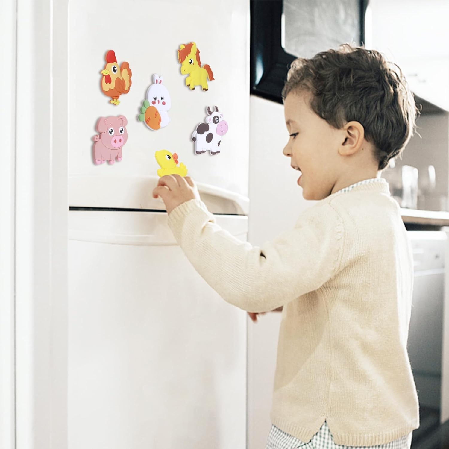 SUPINEEDO Refrigerator Magnets for Kids, Cute Medium, 10 Pcs Farm