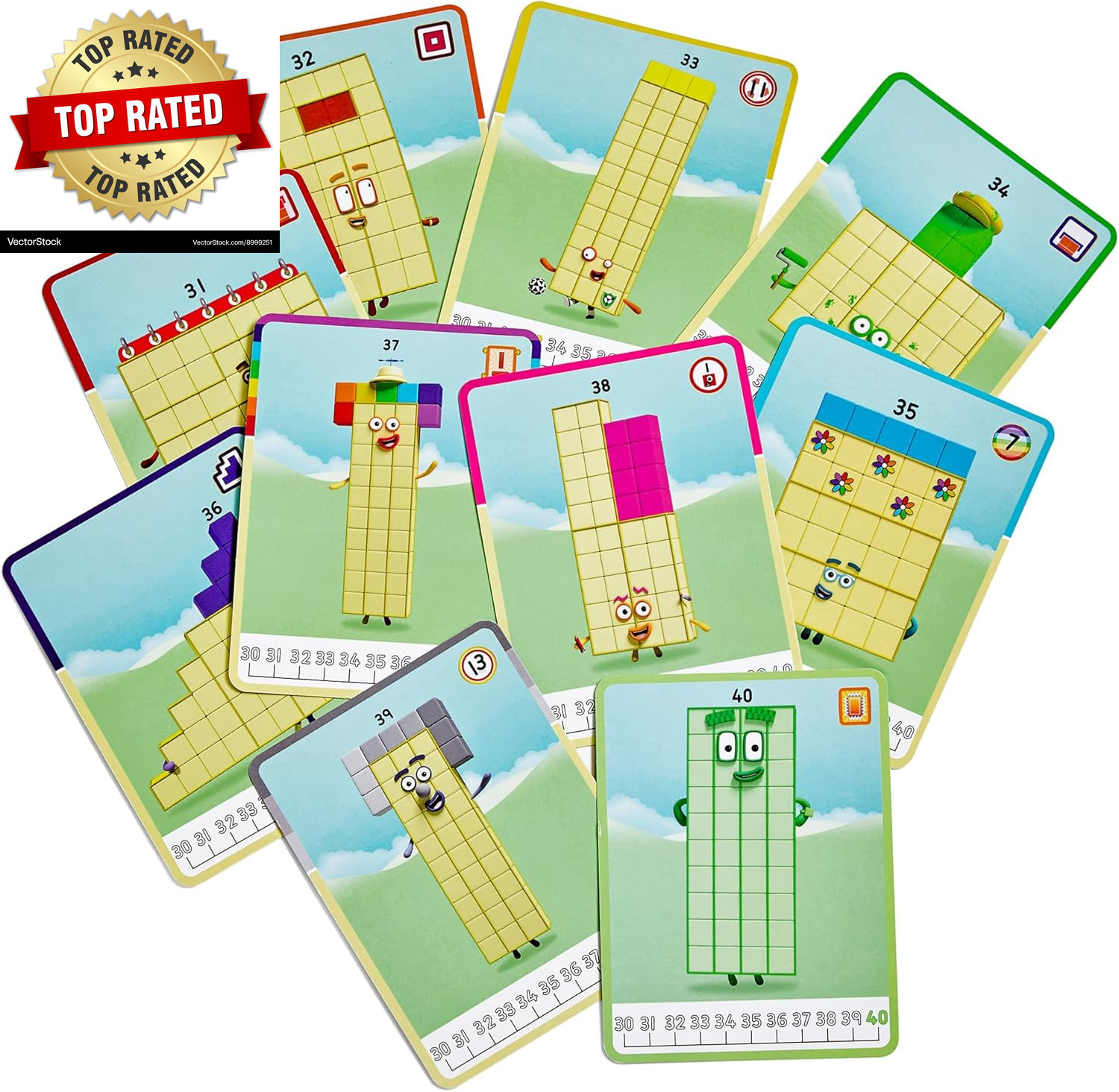 31-40 Mathlink Cubes Activity Set – Learn Numbers & Early Math Skills, Preschool