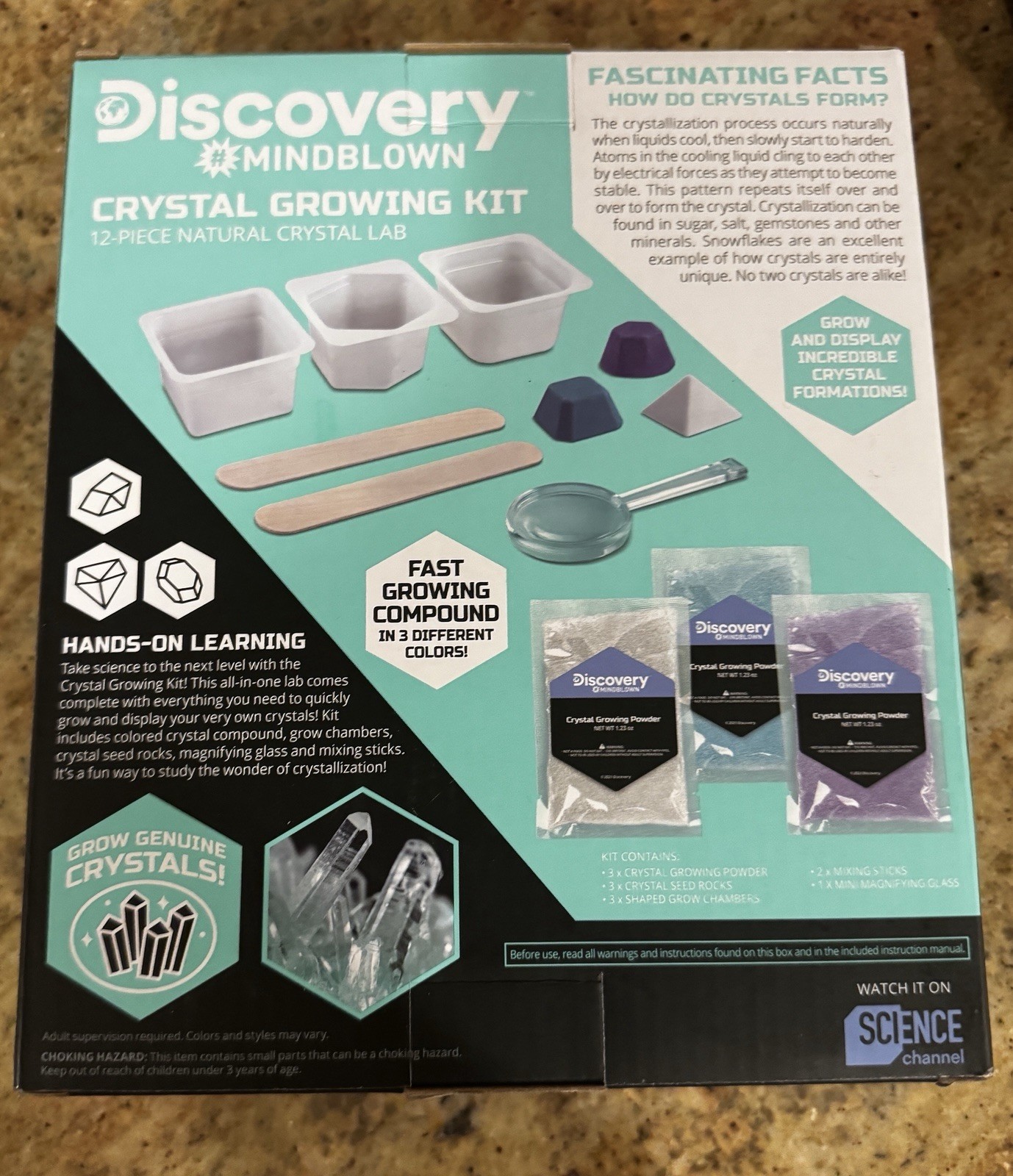 Discovery Mindblown Crystal Growing Kit 12-Piece 3 Colors Included New