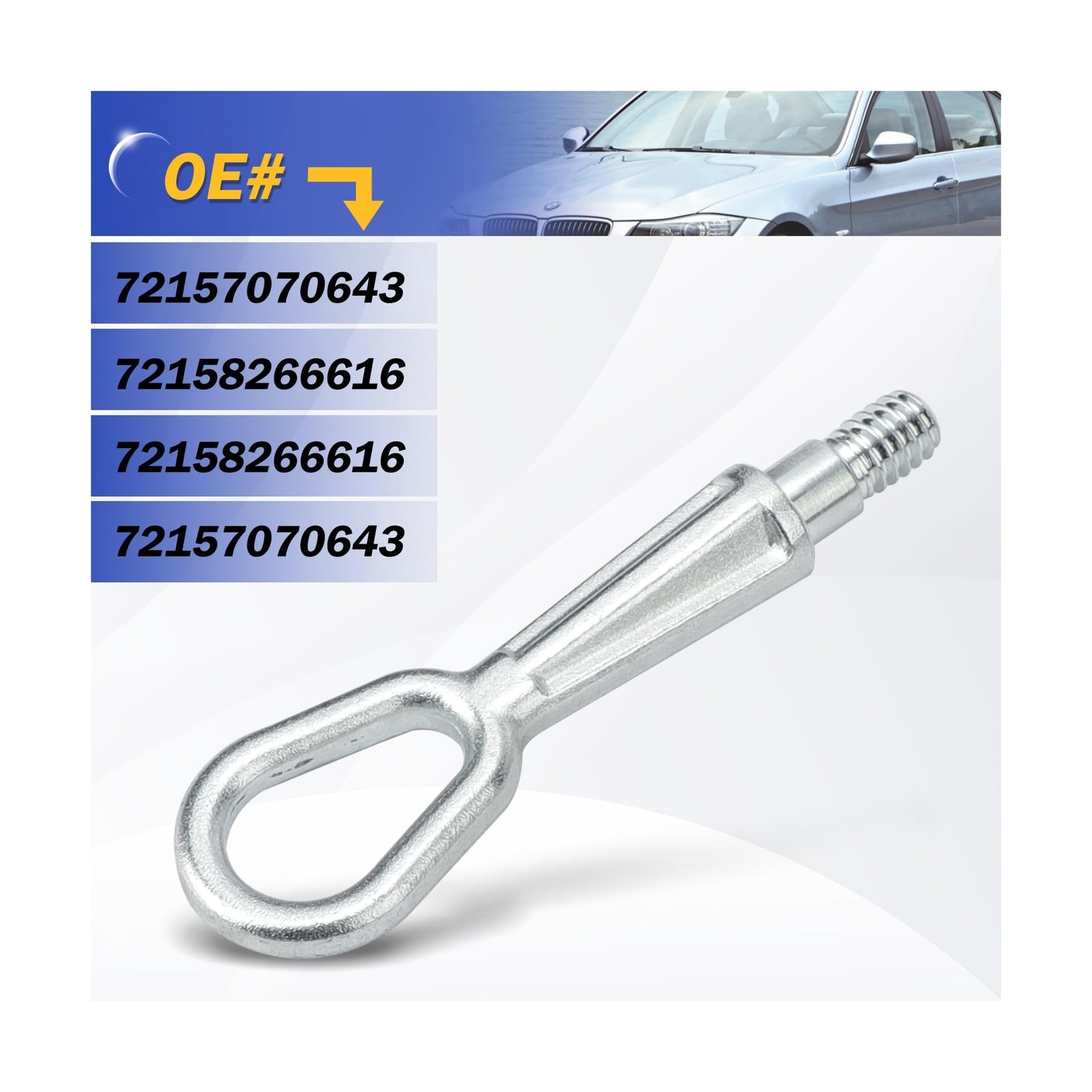 X4XZ 72157070643 Tractive Tow Hook Towing Eye Hook for BMW 1 3 5 7 X5 X3 Seri…