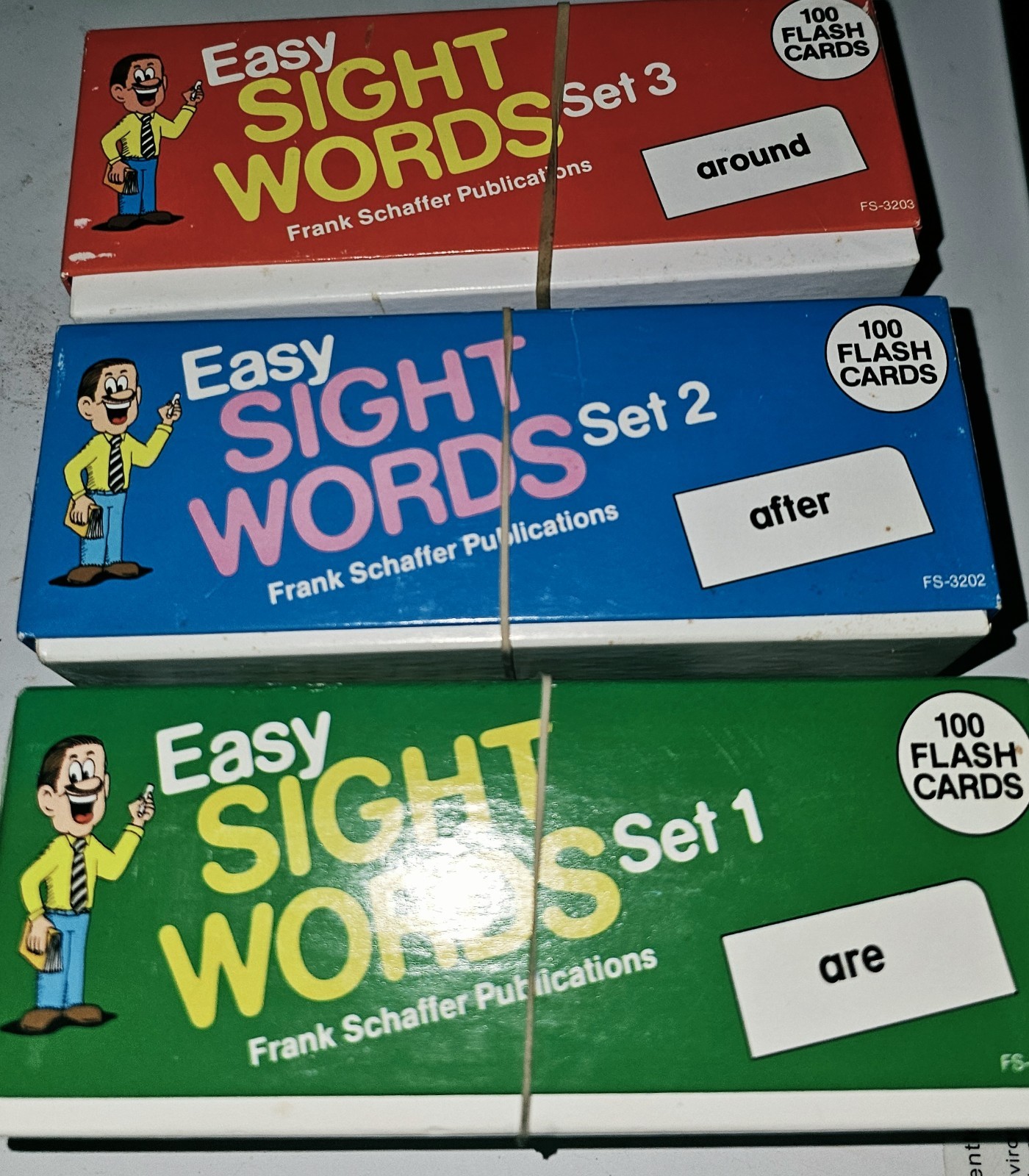 Vintage 1987 Frank Schaffer’s Easy Sight Words Box Set 1, 2,3