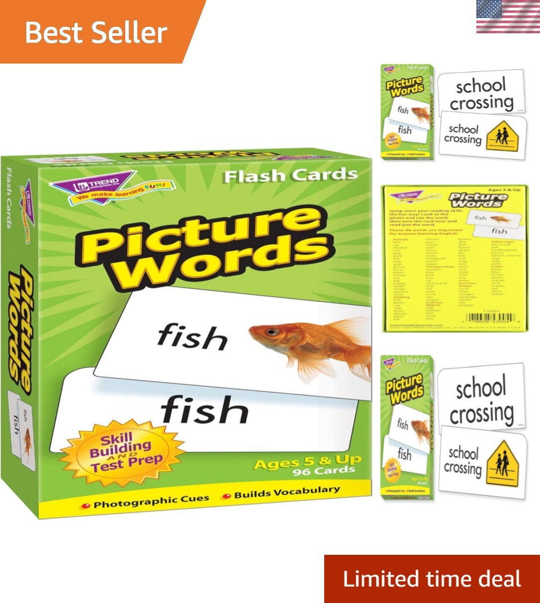 Picture Words Skill Drill Flash Cards, Content-Rich Self-Checking Cards to Pr…