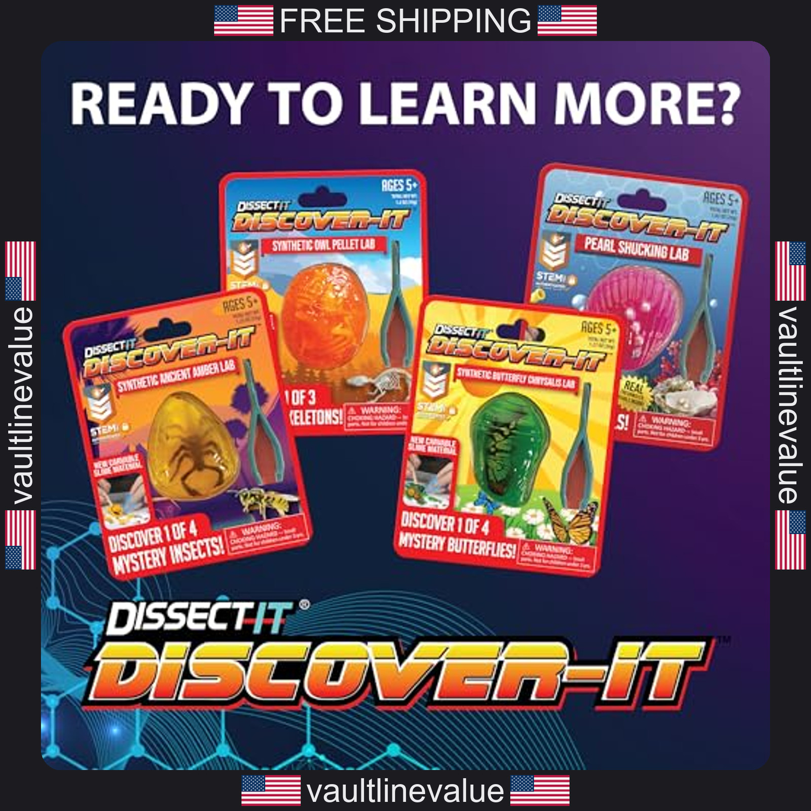 Discover-It Dissection Kit Learn About Insects STEM Science Toy Kids Age 5+