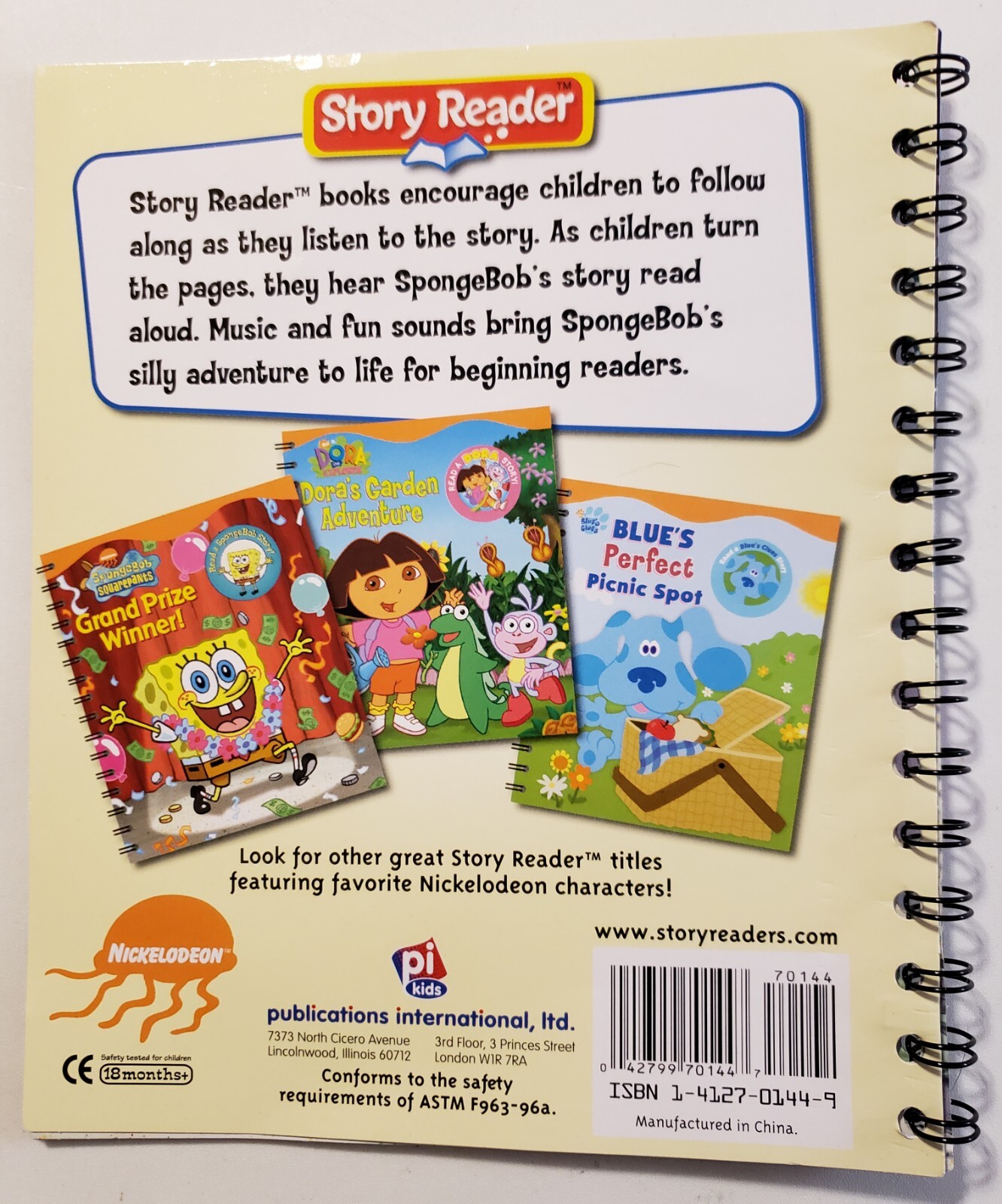 Story Reader Sponge Bob Square Pants Grand Prize Winner Book with Cartridge