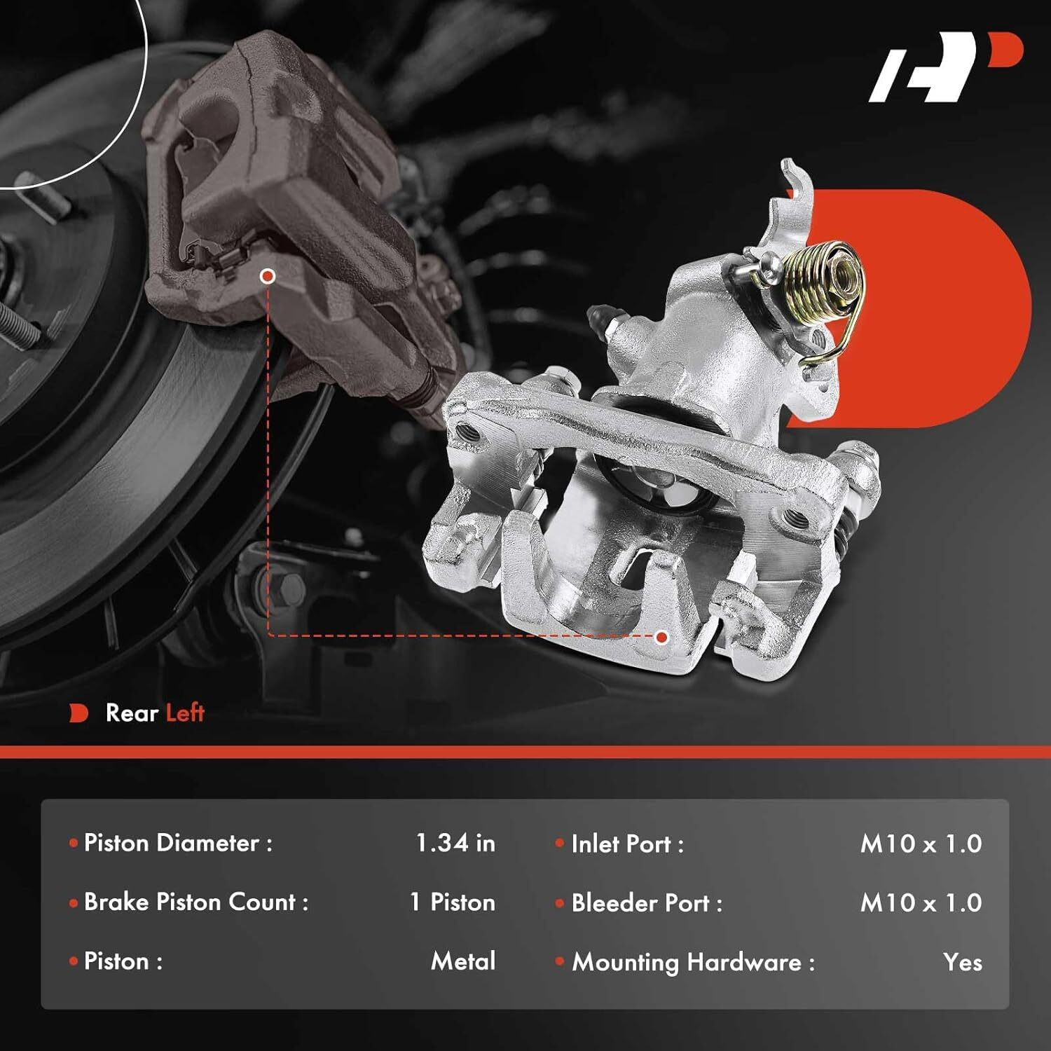 Rear Driver APM Disc Brake Caliper Assembly with Bracket Compatible with