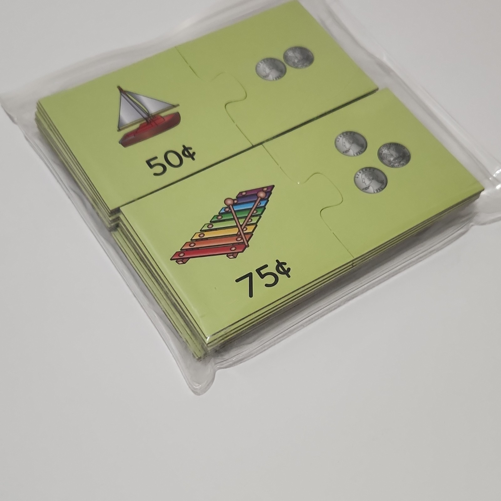 Really Good Stuff Find-a-Pair Puzzles Counting Money to $1.00 Ages 6+, Multicol…