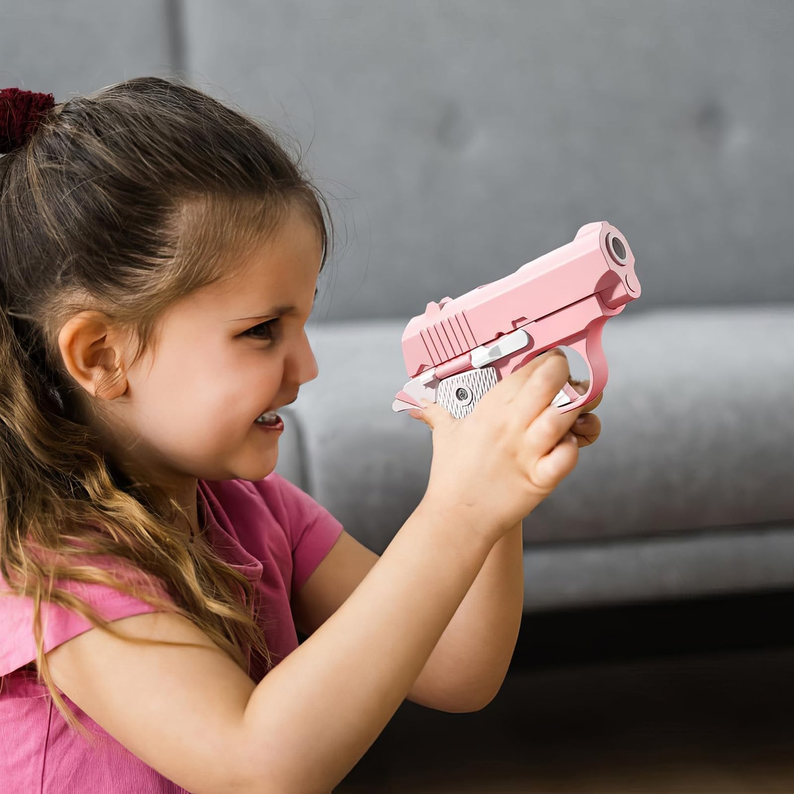 Hikewintoy Cool Fidget 1911 Toy Gun, 2 Pack 3D Printed Mini Small, Pink Blue