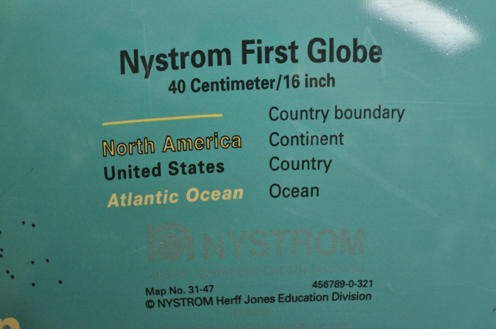 Vintage Nystrom 16″ Large Sculptural Relief Classroom Double Axis World Globe