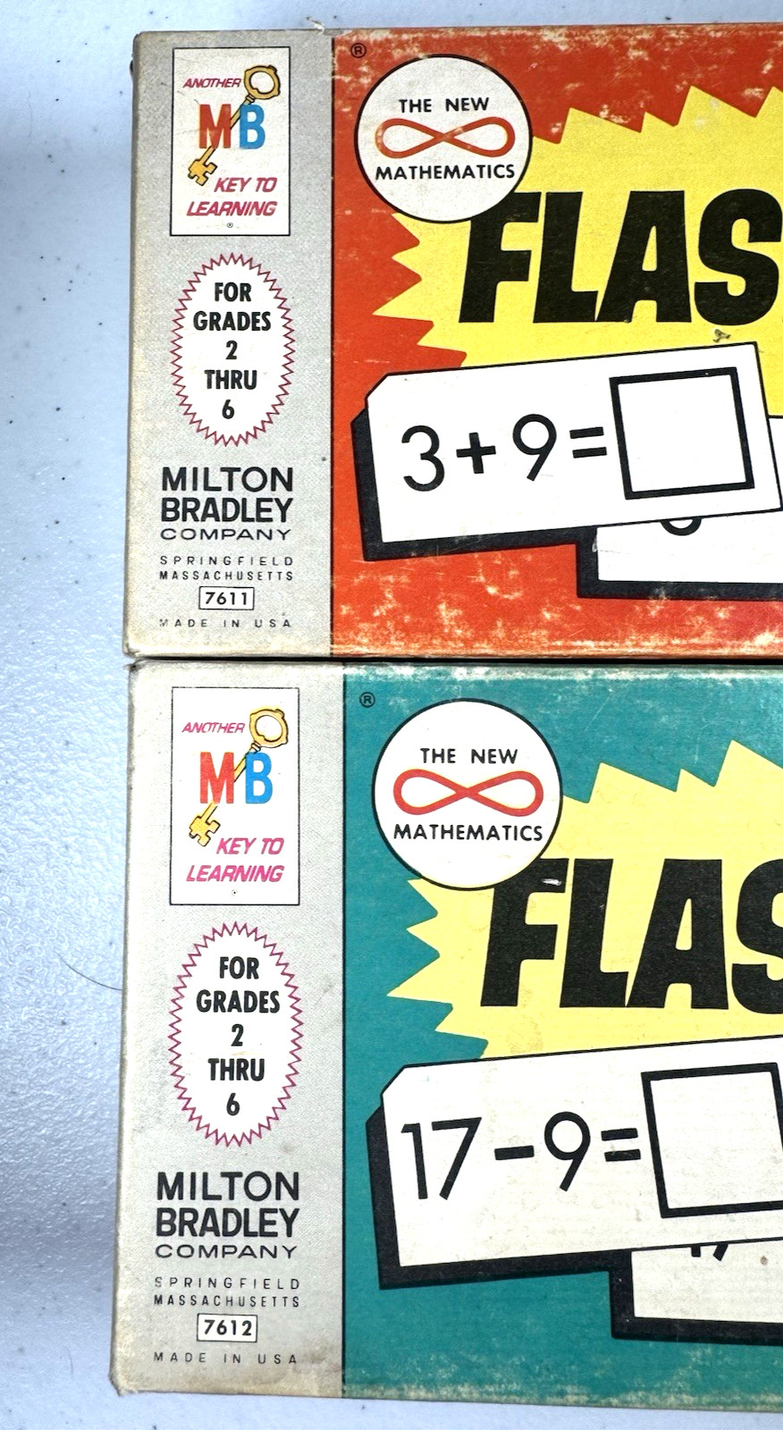 VTG 1964 Milton Bradley Addition & Subtraction Flash Cards Gr/2-6 Full Set USA