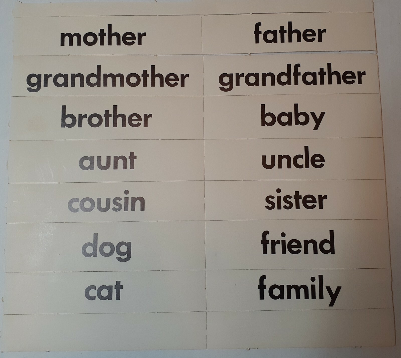 2 Sets Vintage Instructo Flannel Board Felt Cut-Outs 1967, ’69-Opposites/Family
