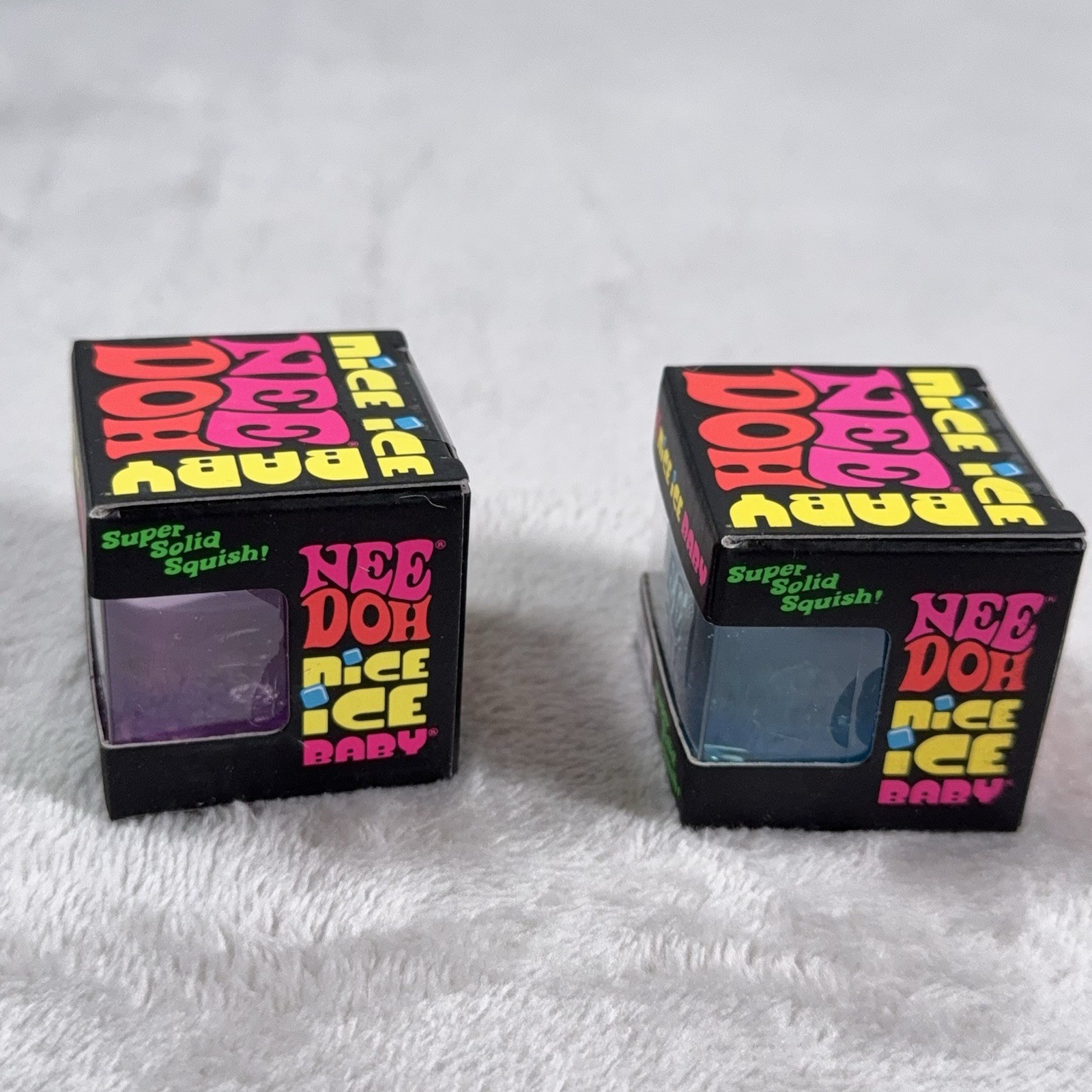 NeeDoh Nice Ice Baby 1”size – 2 Pack Sensory Toy NEW Purple & Blue NIB