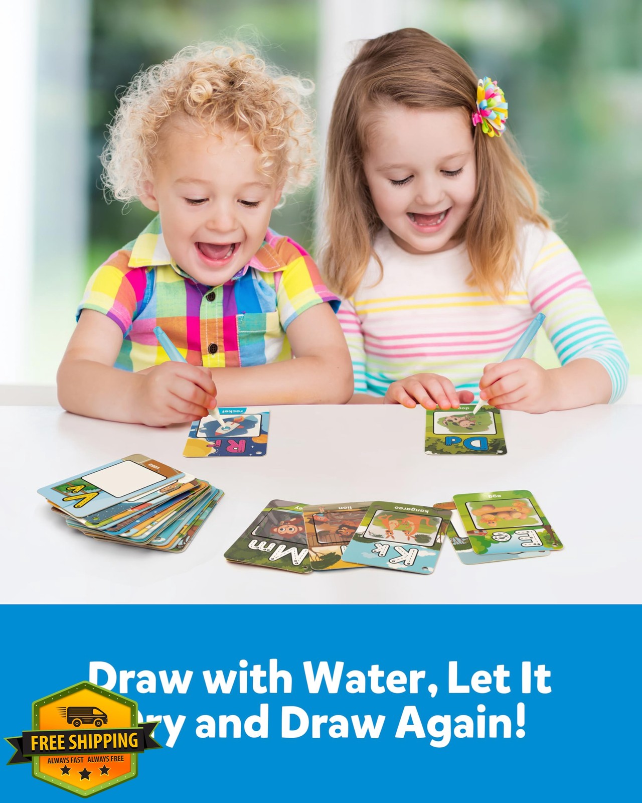 Coogam Water Coloring Alphabet Cards ABC Learning Toy