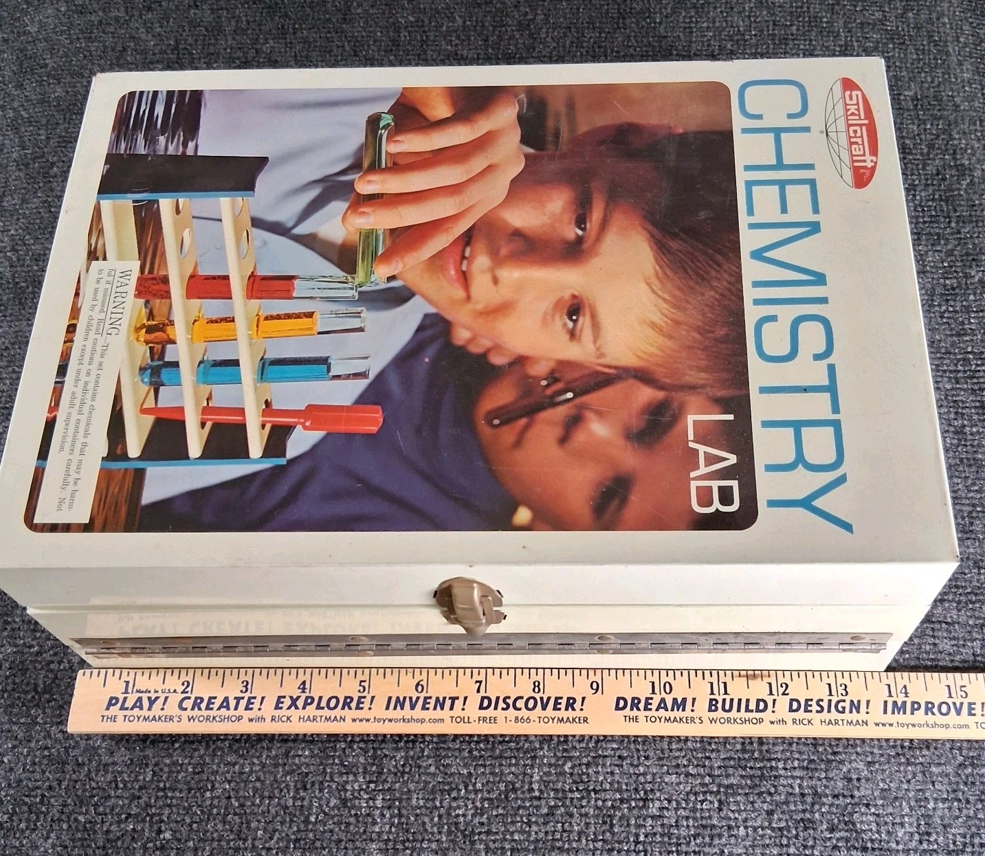 Vintage 1960s Skilcraft Senior Chemistry Lab No. 506 – Metal Case & Manual