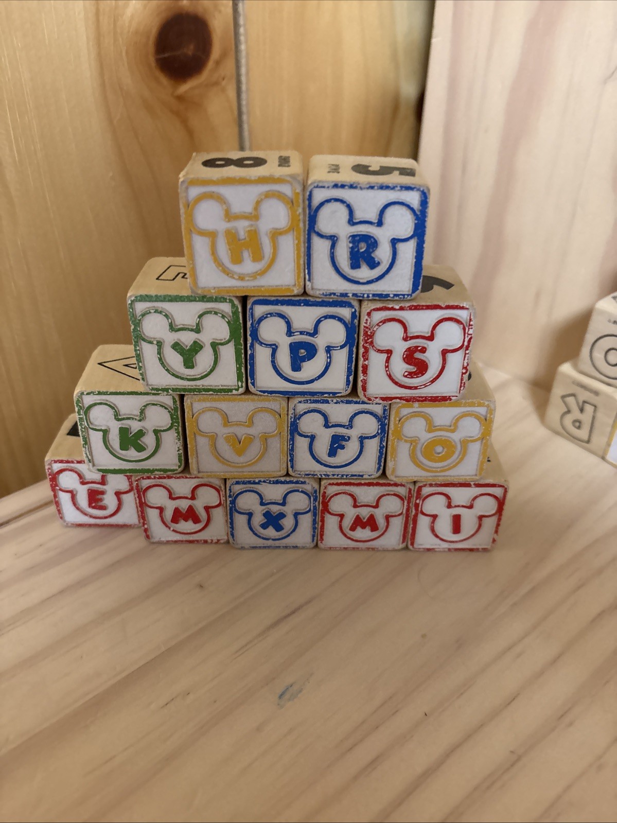 Disney Wooden Blocks Alphabet, Numbers, Pictures, 49Pc