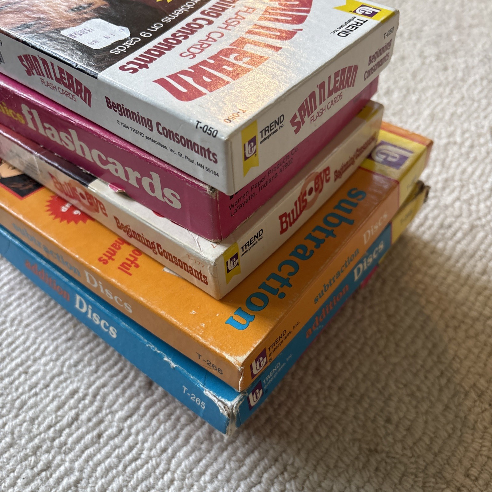 Vintage Trend Learn with Parent Teachers Aid Flash Card Sets Phonics Math