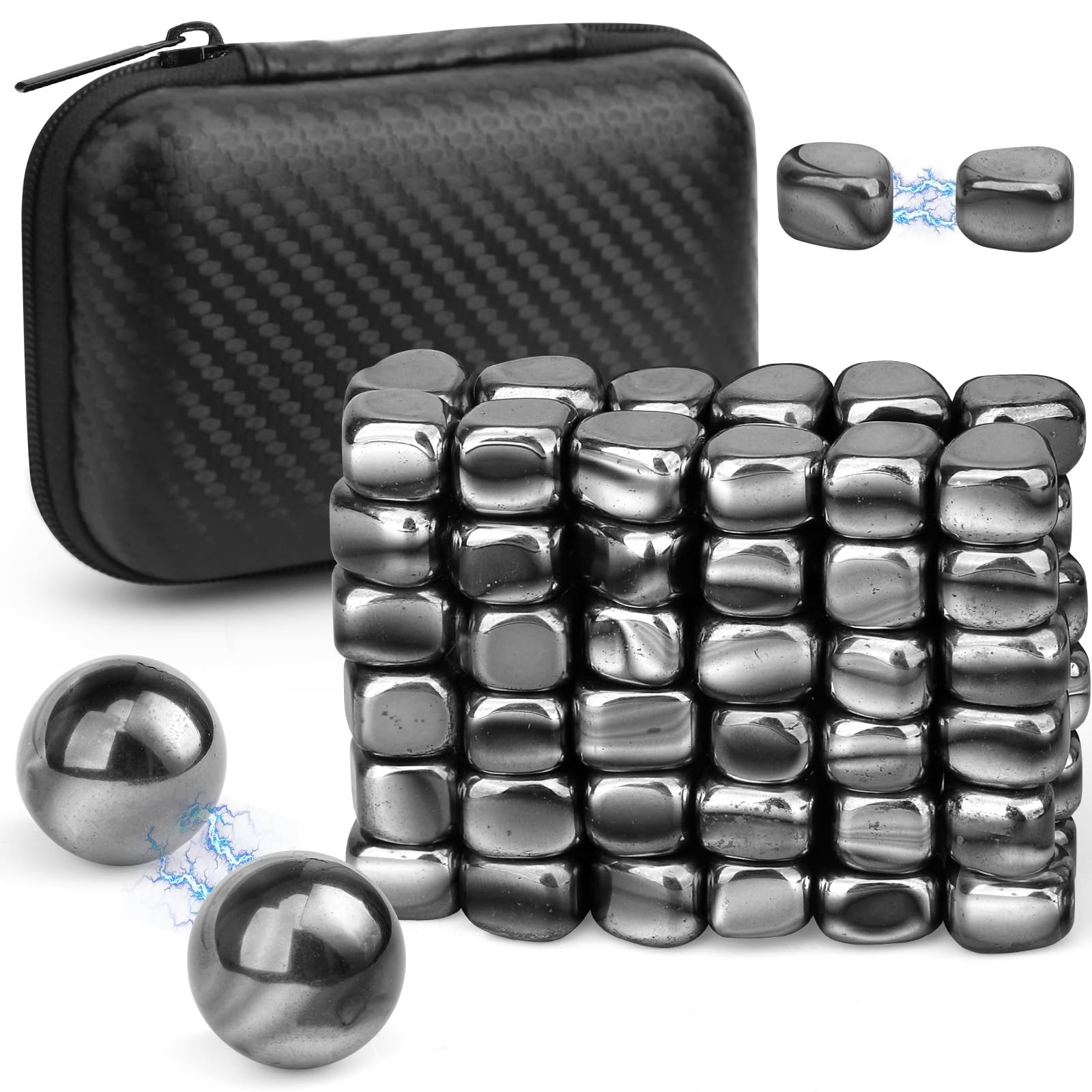 Cool Fidget Magnet Ferrite Rock for Adults, Mangetic Small, Black