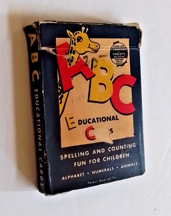 ABC CARD GAME 1944 COMPLETE WITH ALL CARDS AND BOX 36 DIFFERENT ED U CARDS INC.