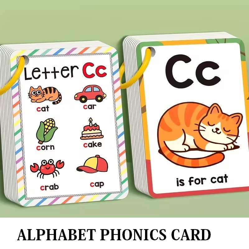 Alphabet Phonics Flash Cards for Toddlers Kids ABC Cards Educational Toys