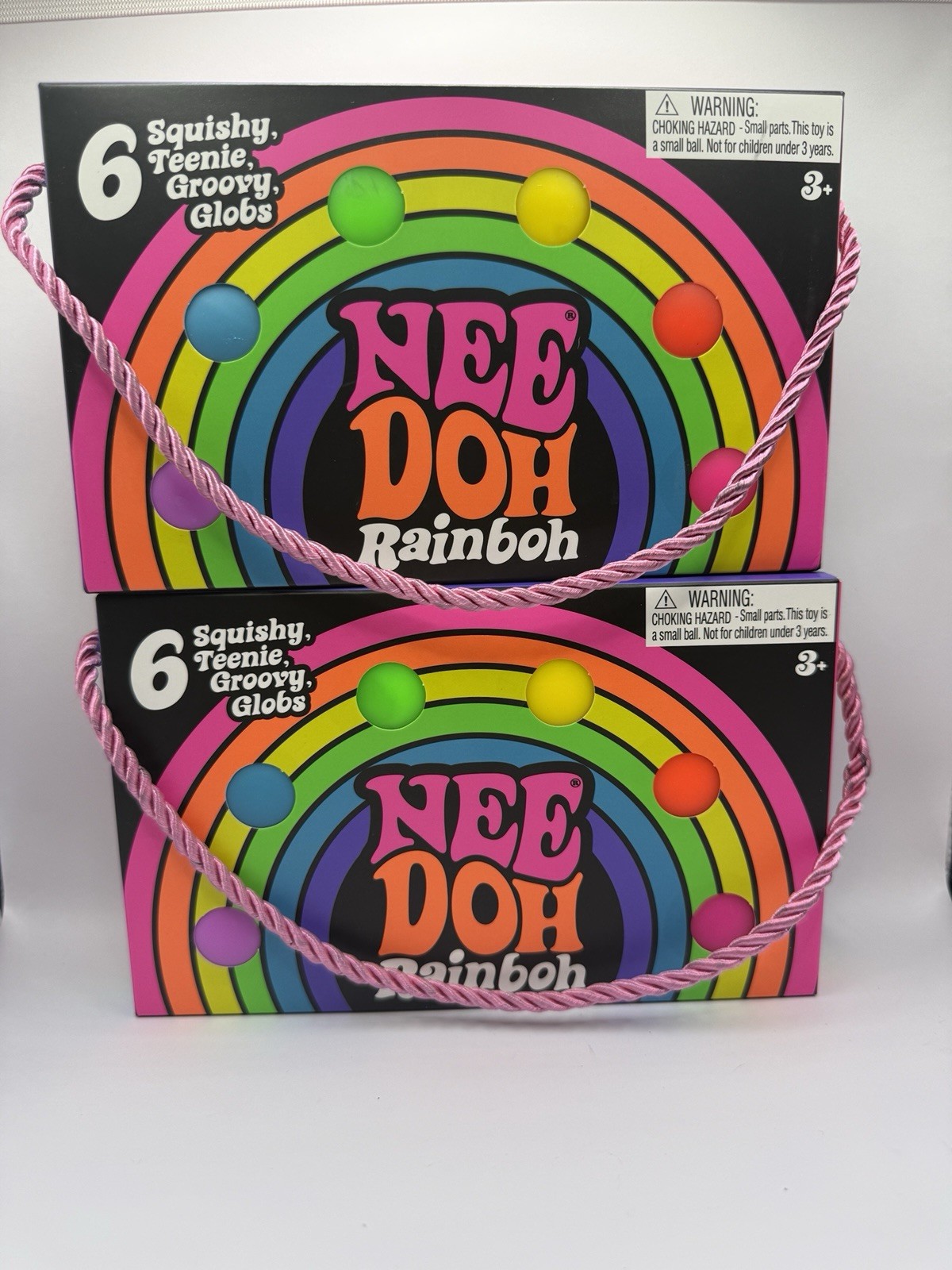 LOT OF 2 NEW 6 Pack NeeDoh The Groovy Glob Teenie Rainbow 1.5-In Small
