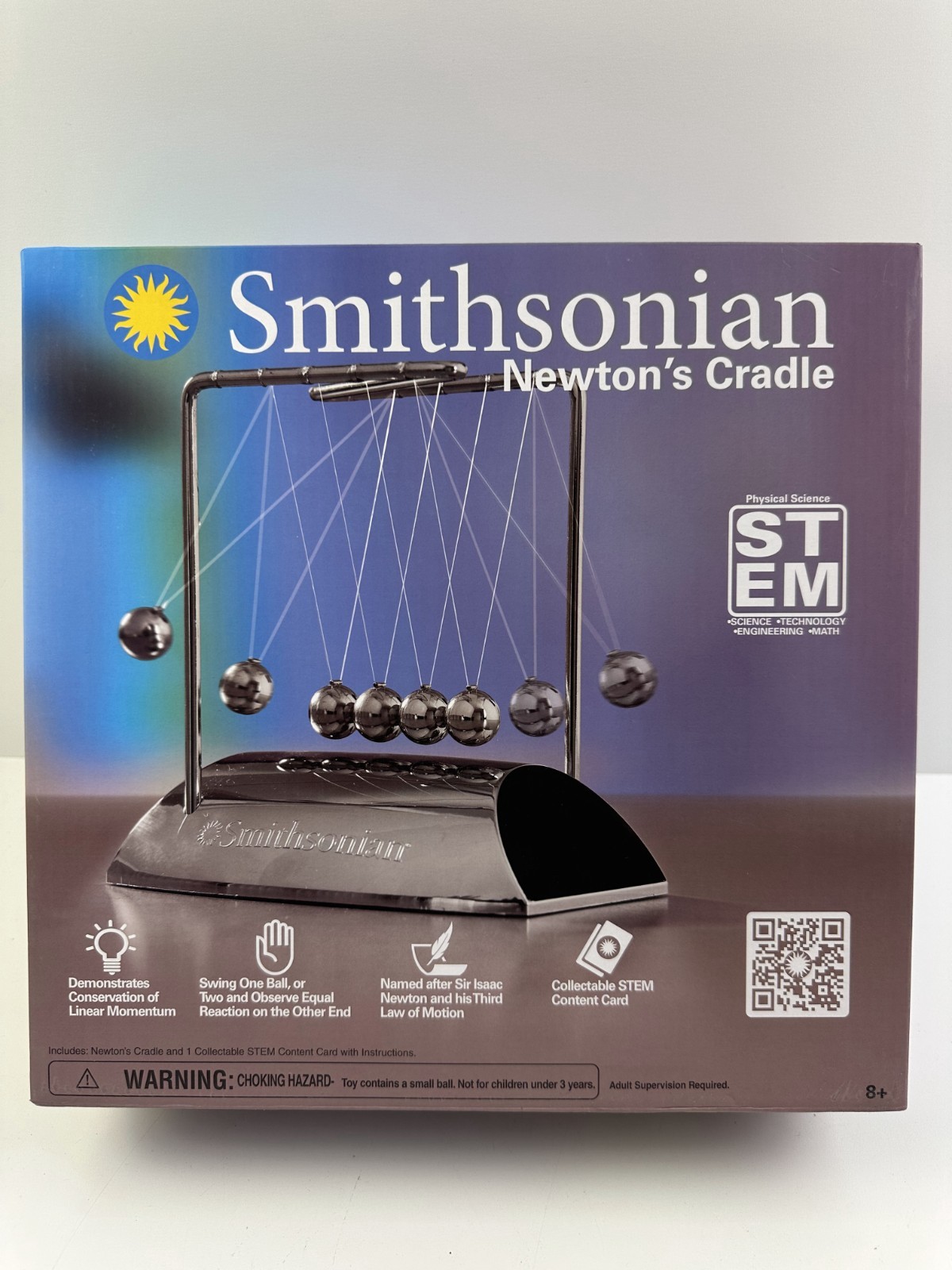 Smithsonian Newton’s Cradle Science Kit Motion & Physics Desktop Toy For Age 8+