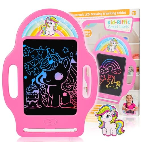 8.5 Inch Magic LCD Writing Tablet for Kids 2-7 – Unicorn Rainbow Learning Pink