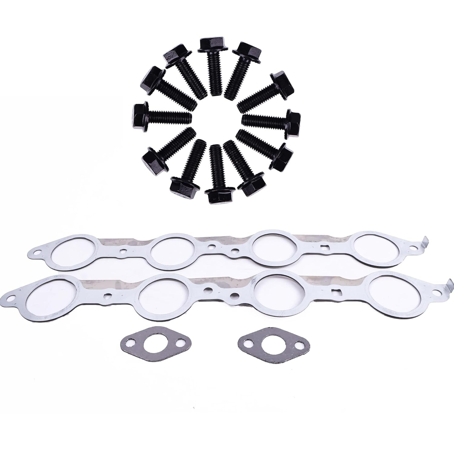 Header Gasket Pair 12617944 W/12 Bolts Compatible with Chevrolet Silverado 1500