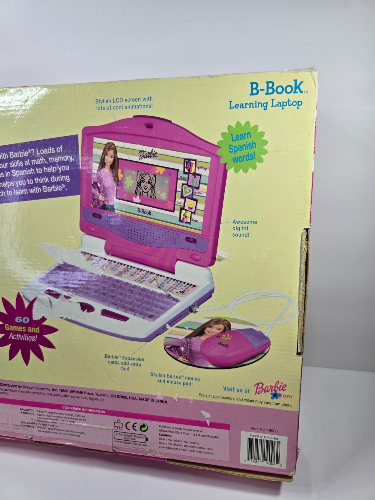 Barbie B-Book Learning Laptop Mattel 60 Games & Activities Y2K Toy 2003 – NIB