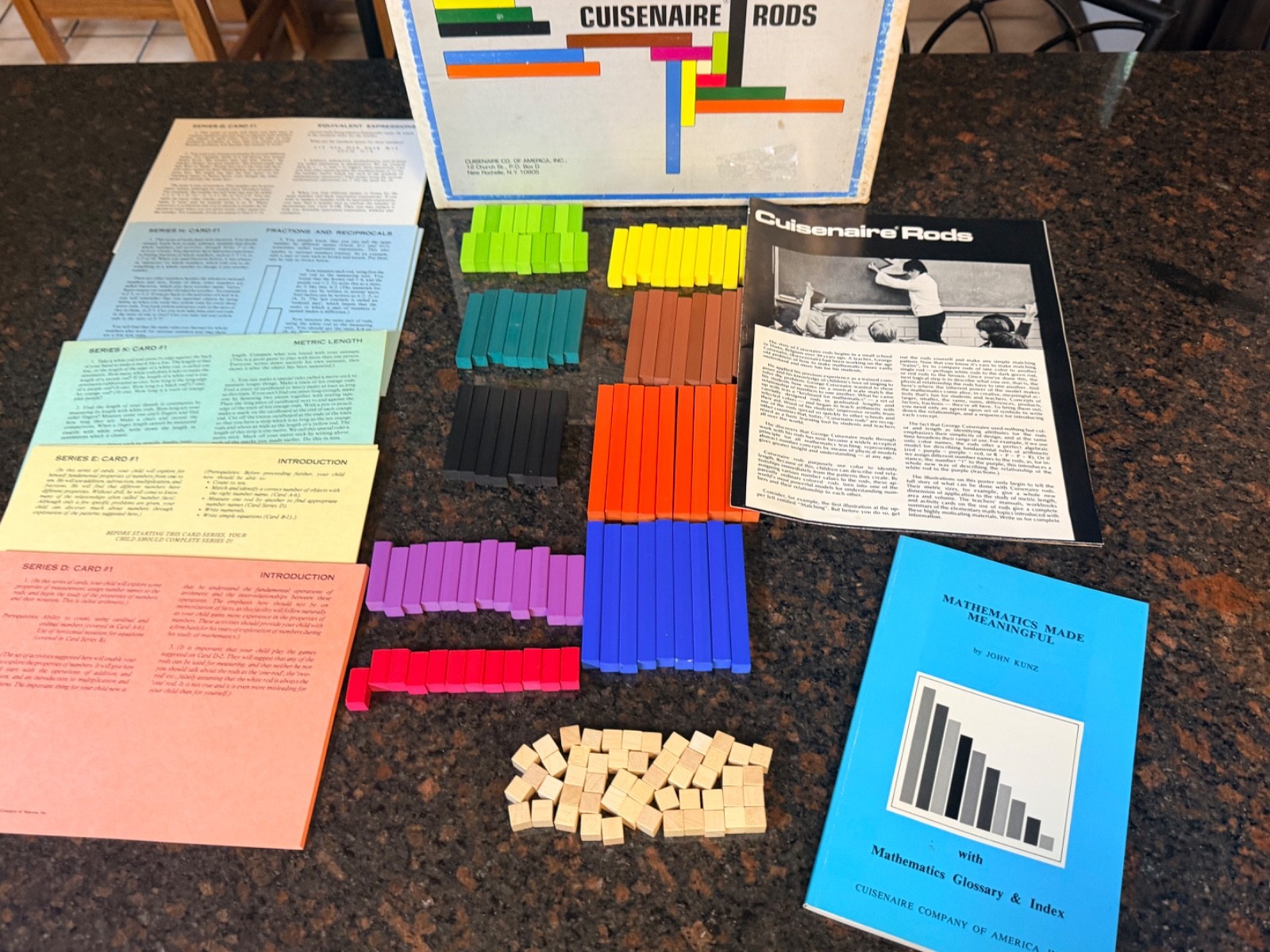 Vtg Cuisenaire Rods Math Cuisenaire Company of America Workbooks, Cards & Rods