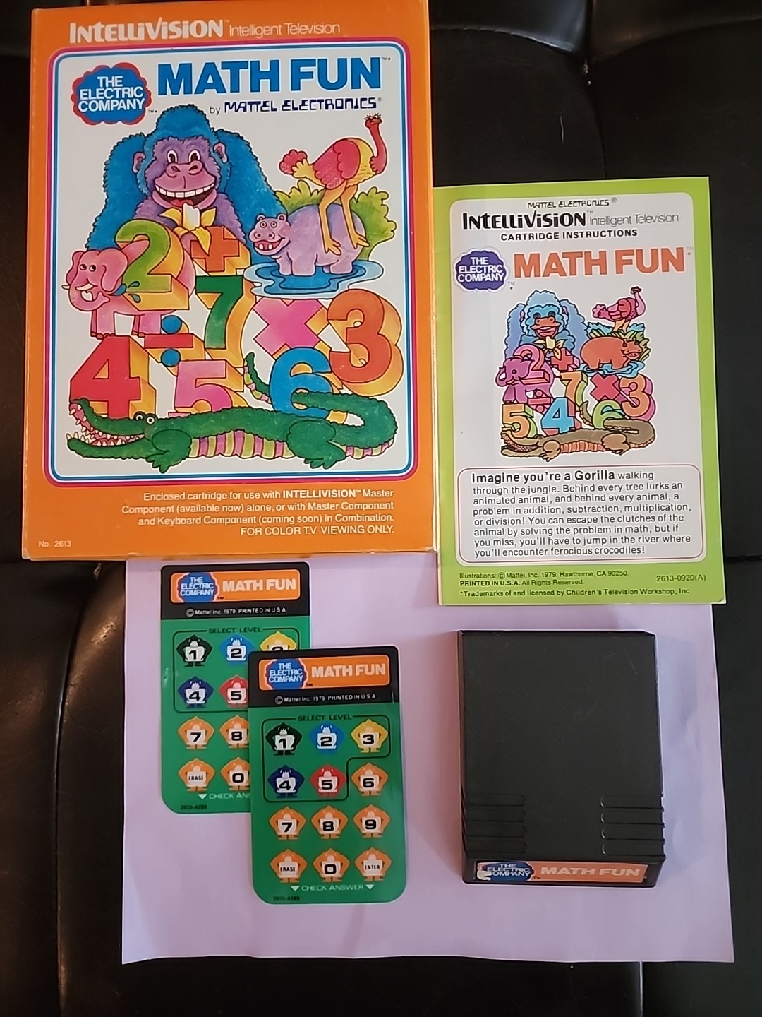 Intellevision The Electric Company Math Fun In Box 2 Overlays Manual CIB