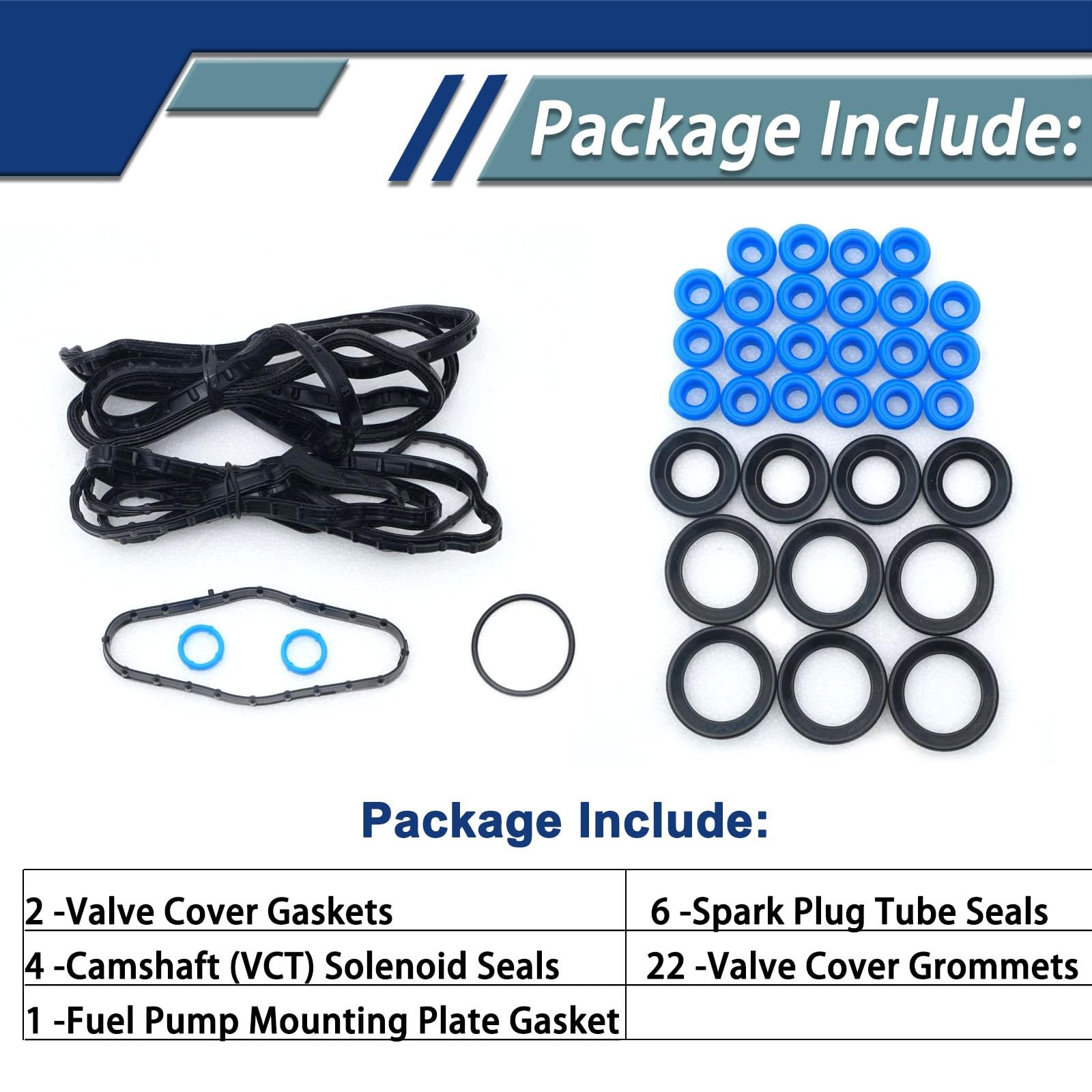 VS50879R 3.5L Valve Cover Gasket Compatible with 2012 2013 2014 Ford Black