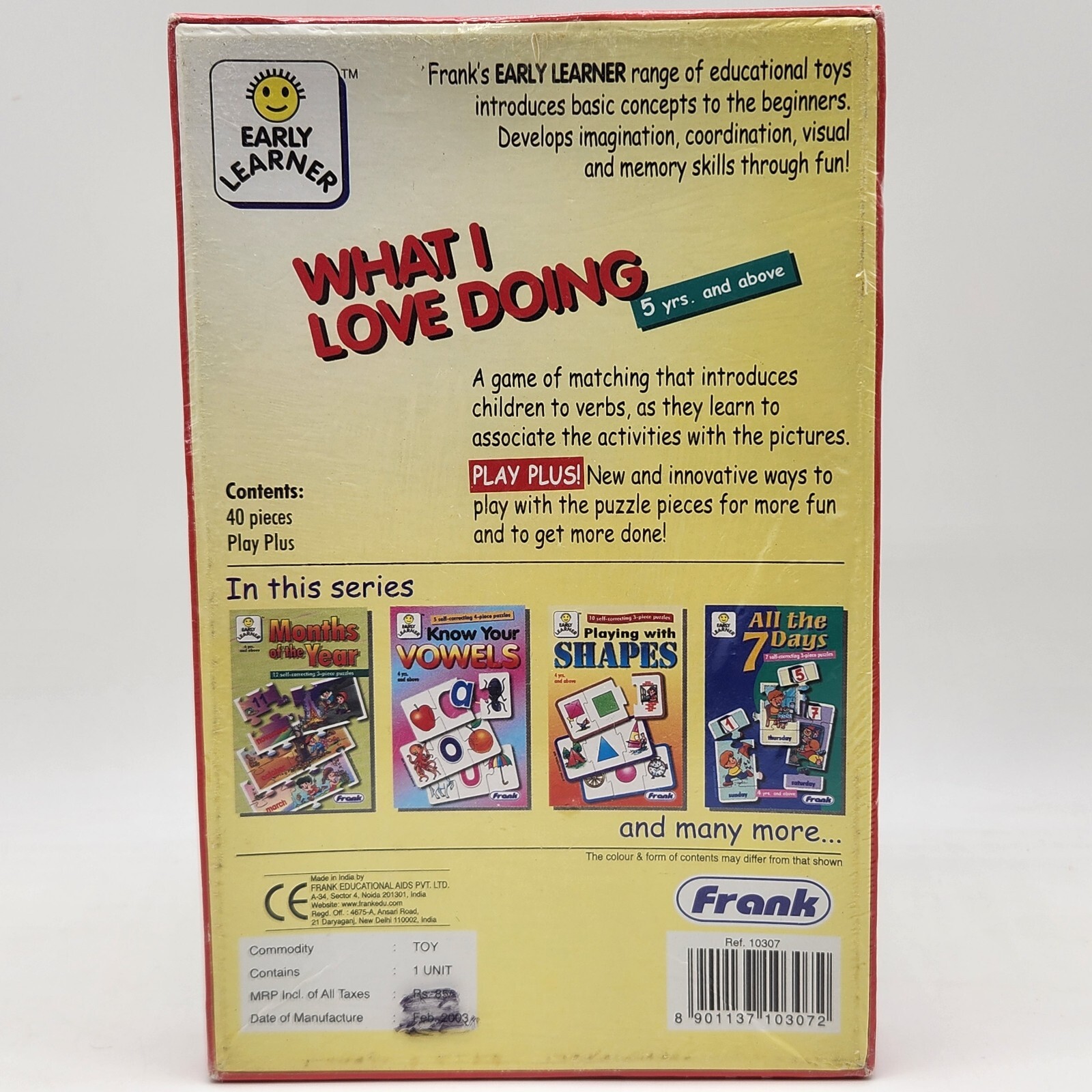 Early Learning Frank What Do I Love Doing 20 Self-Correcting 2 Piece-Puzzles