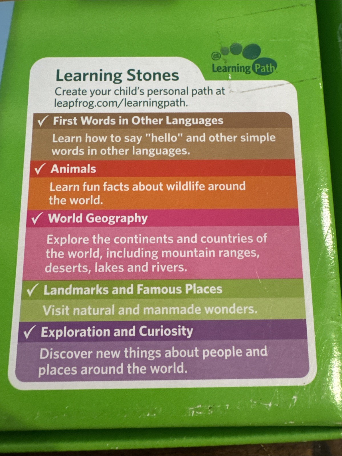 Leap Frog Interactive Jumbo World Map 2 Sided Educational- Use With Tag Read Sys