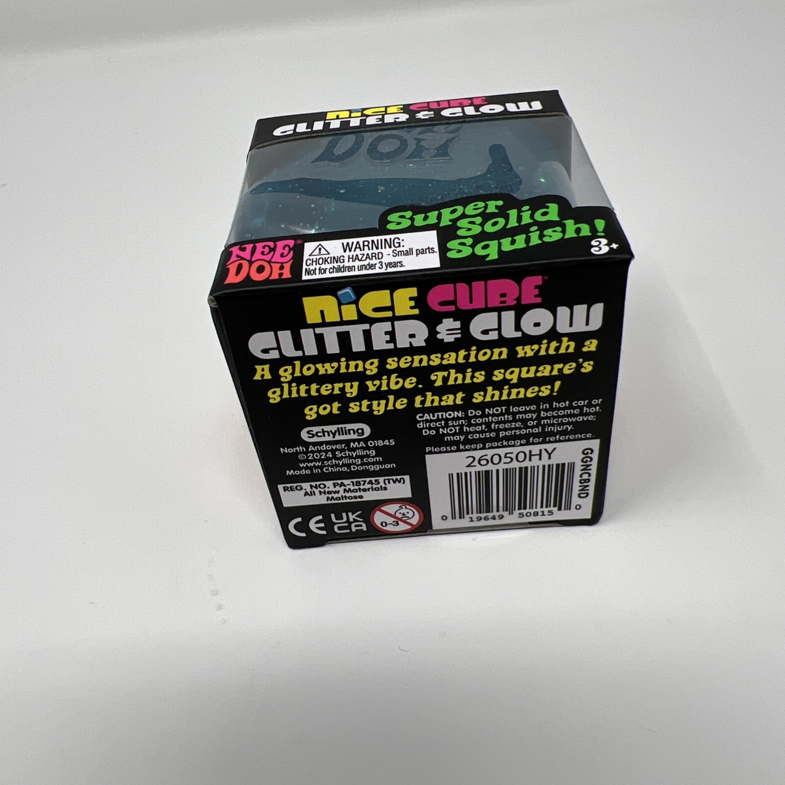 NeeDoh Blue Nice Cube Glitter and Glow Nee Doh Squishy New Never Opened Sealed