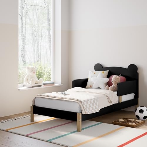 Storkcraft Teddy Bear Toddler Bed Black Driftwood – Greenguard Gold Certified
